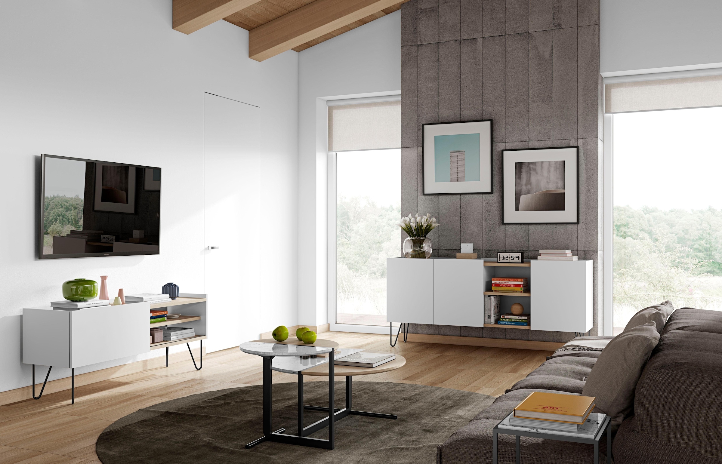 TemaHome Sideboard »Nina«, Kommode, schwarz lackiertes Metallgestell; Breite 180 cm