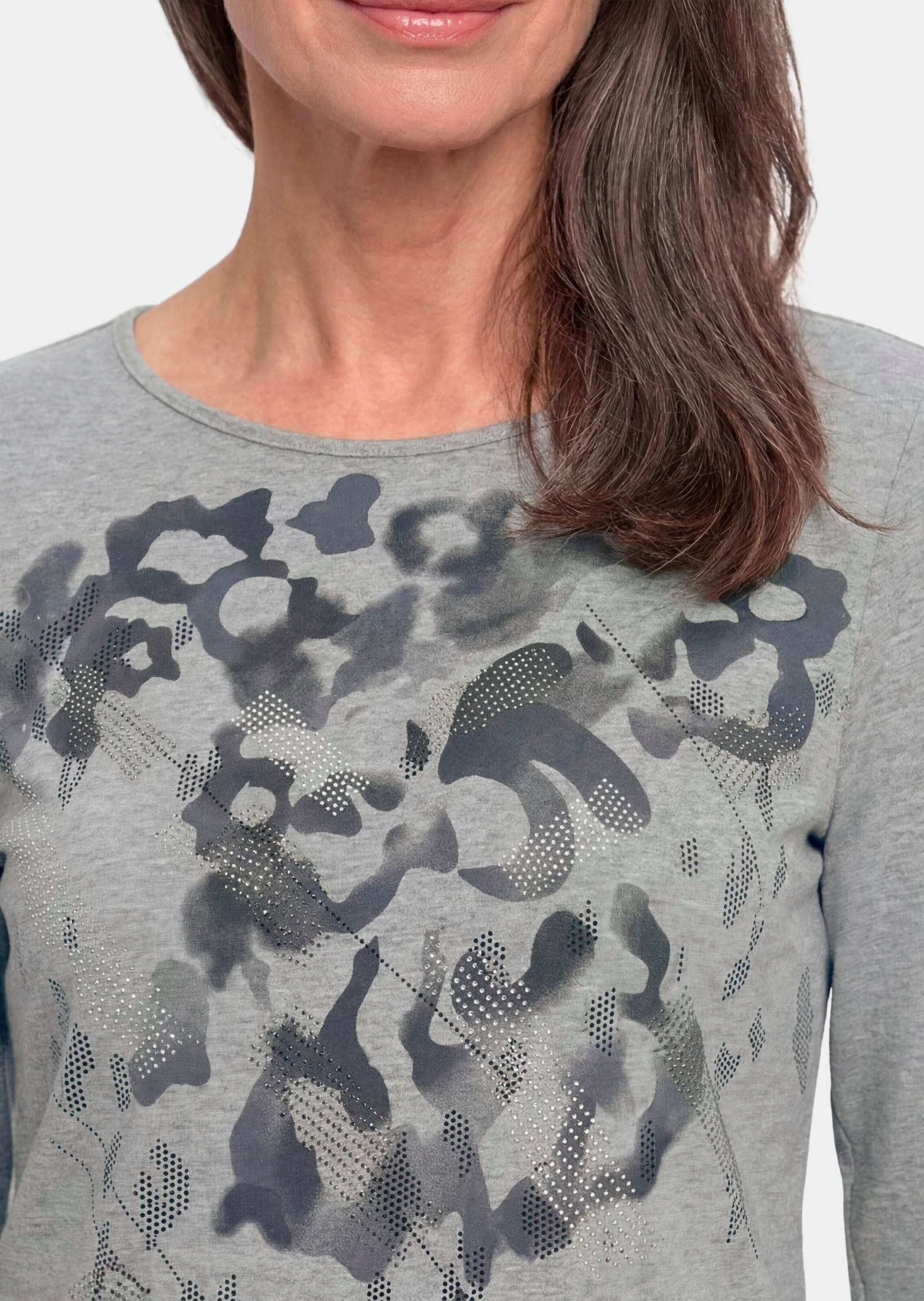 GOLDNER Print-Shirt »Motivshirt mit Glitzersteinen« Zierglitzersteine auf Print