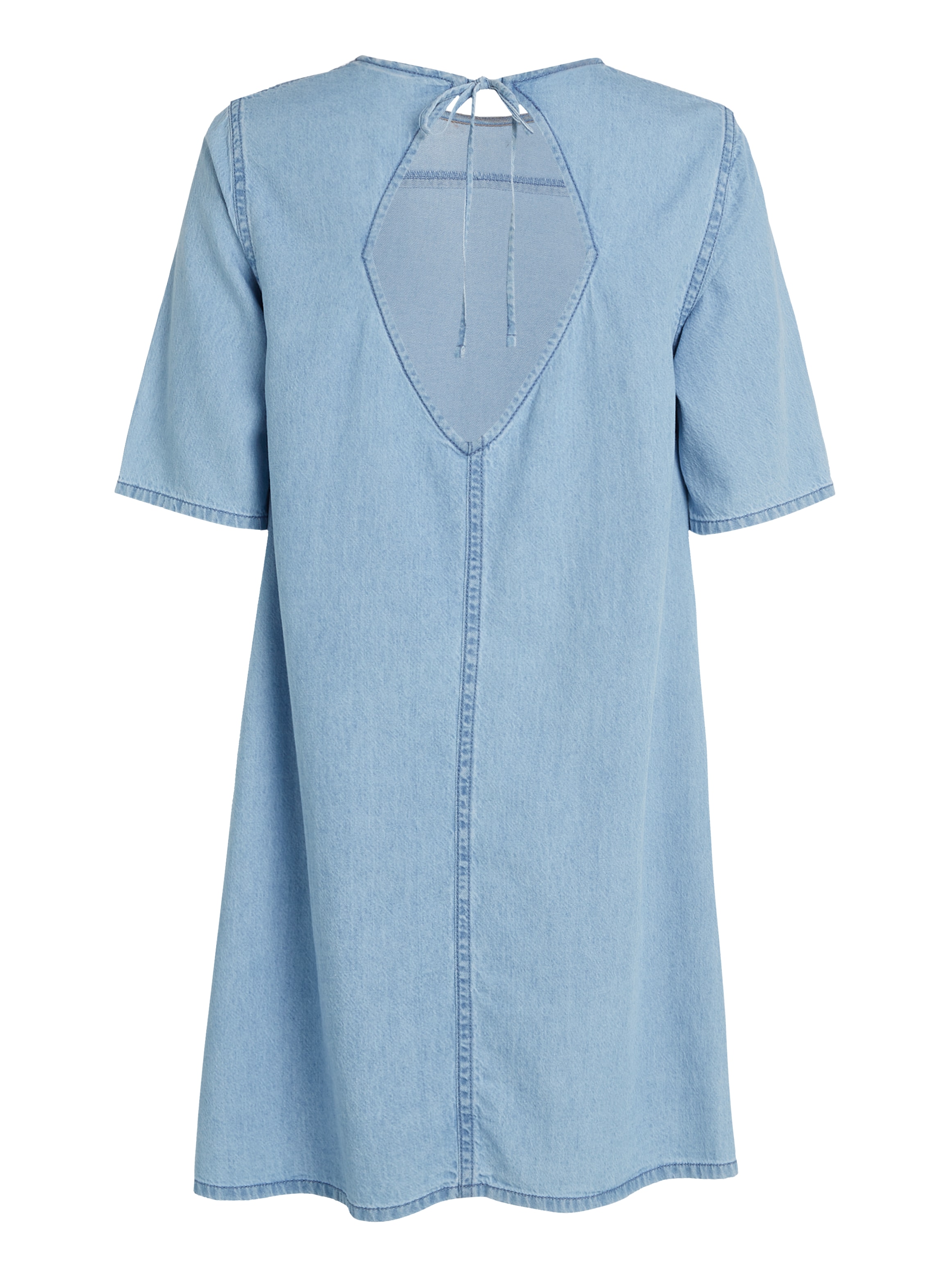 Tommy Jeans A-Linien-Kleid »TJW CHAMBRAY A-LINE SS DRESS EXT«, mit Tommy Jeans Flagge