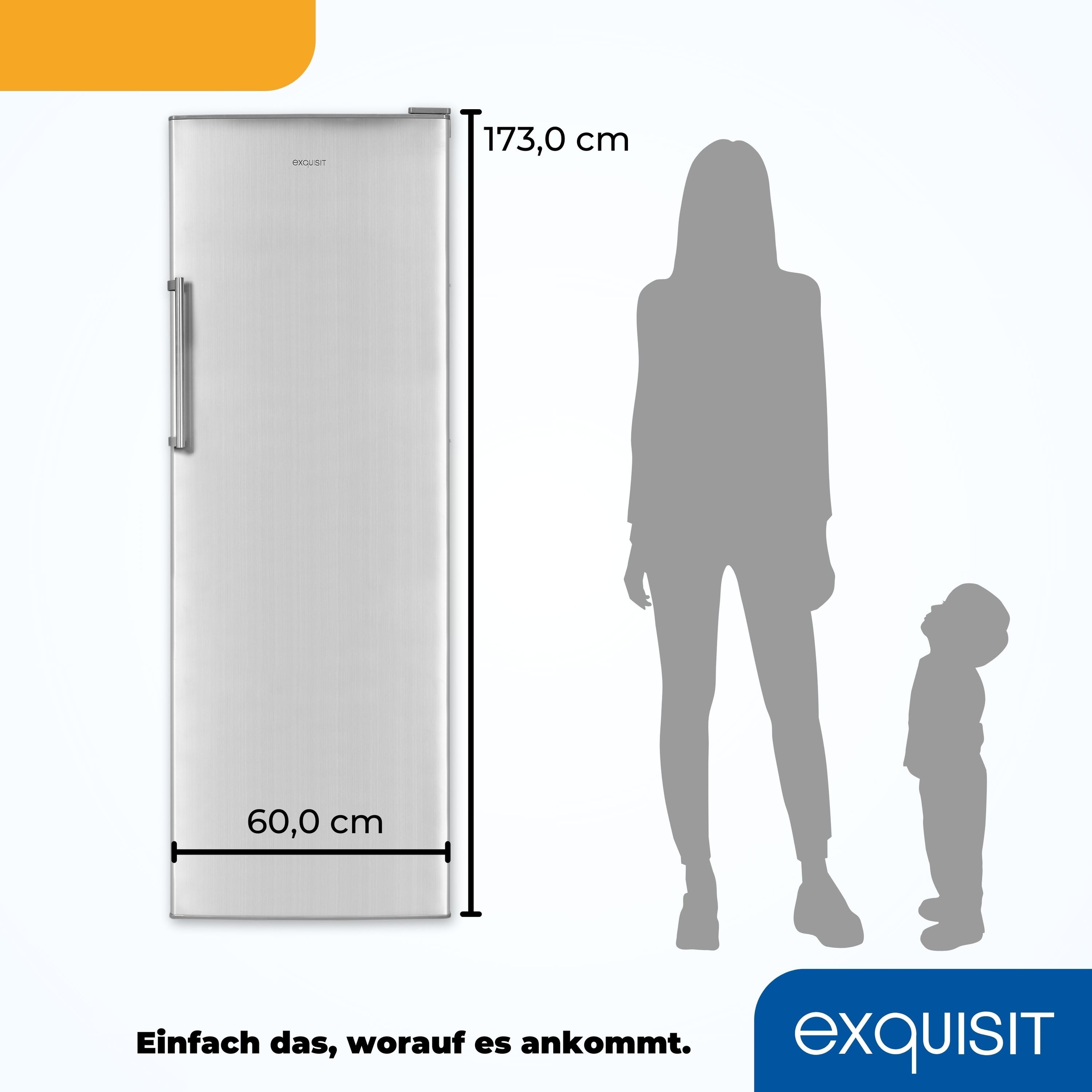 exquisit Kühlschrank »KS350-V-H-040E inoxlook«, 331 L Volumen
