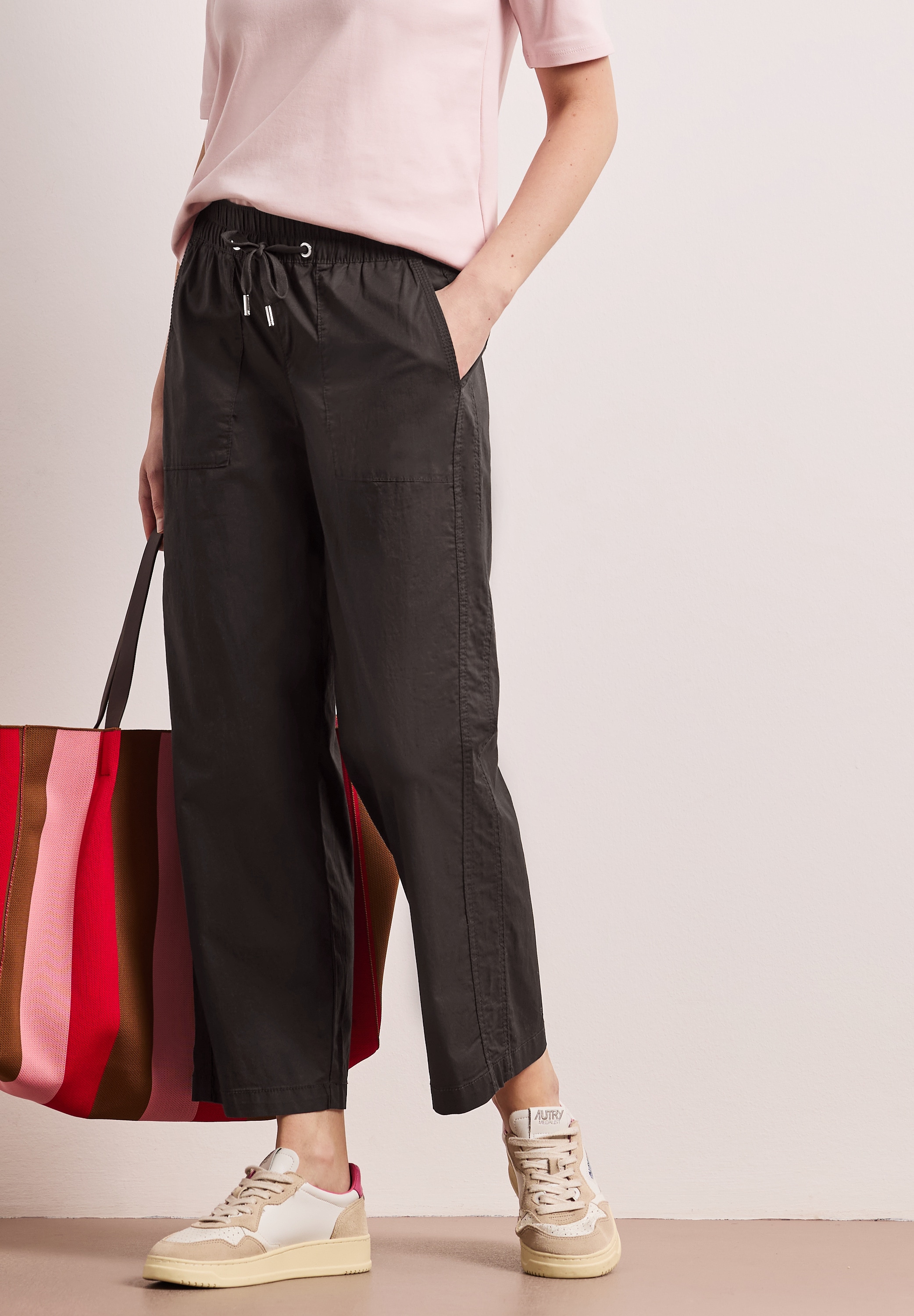 STREET ONE Paperbag-Hose  mit elastischem Bund
