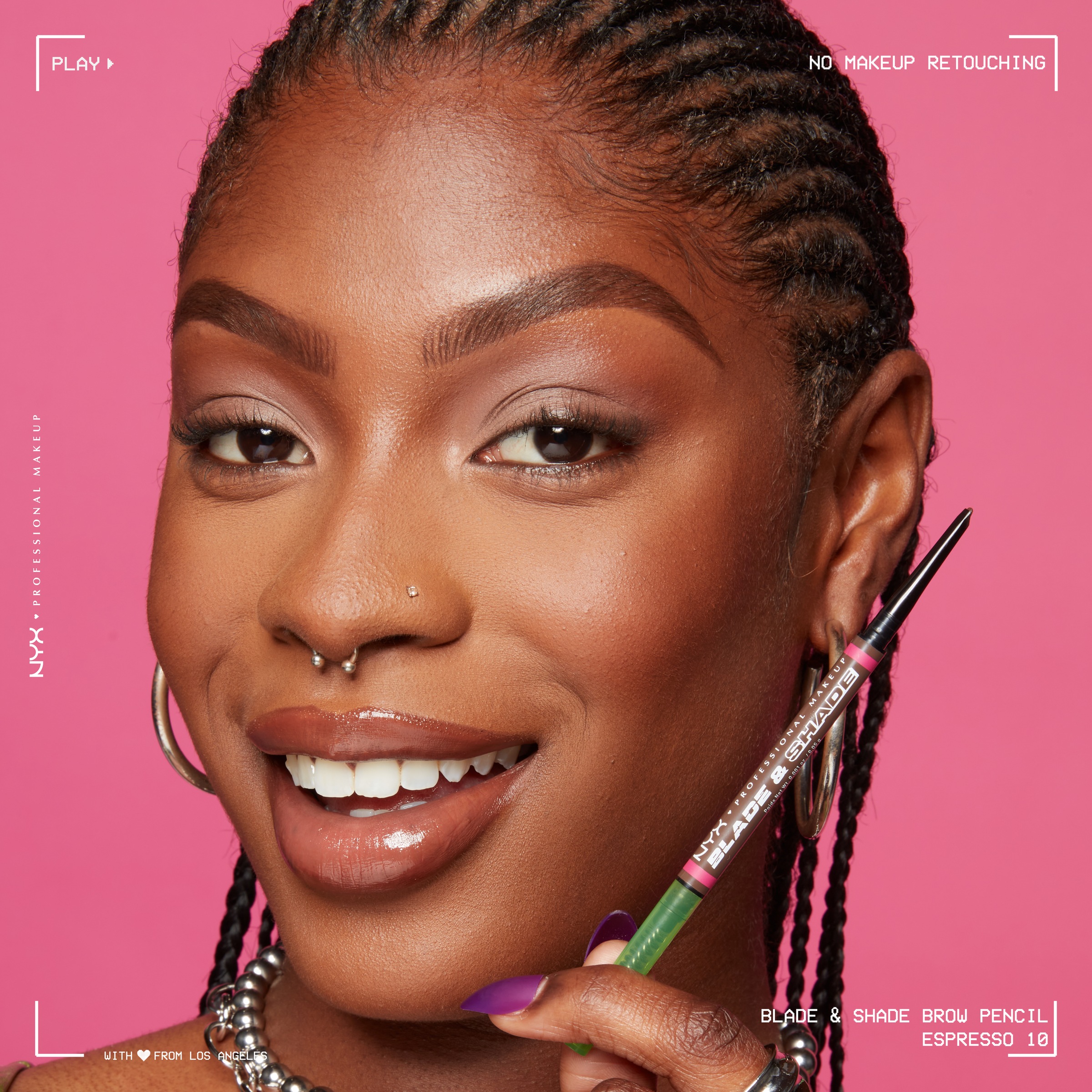 NYX Augenbrauenpflege »NYX Professional Makeup Blade & Shade Augenbrauenstift« Mit Nano Blade, zweiseitige Spitze, integrierte Bürste, wischfest.