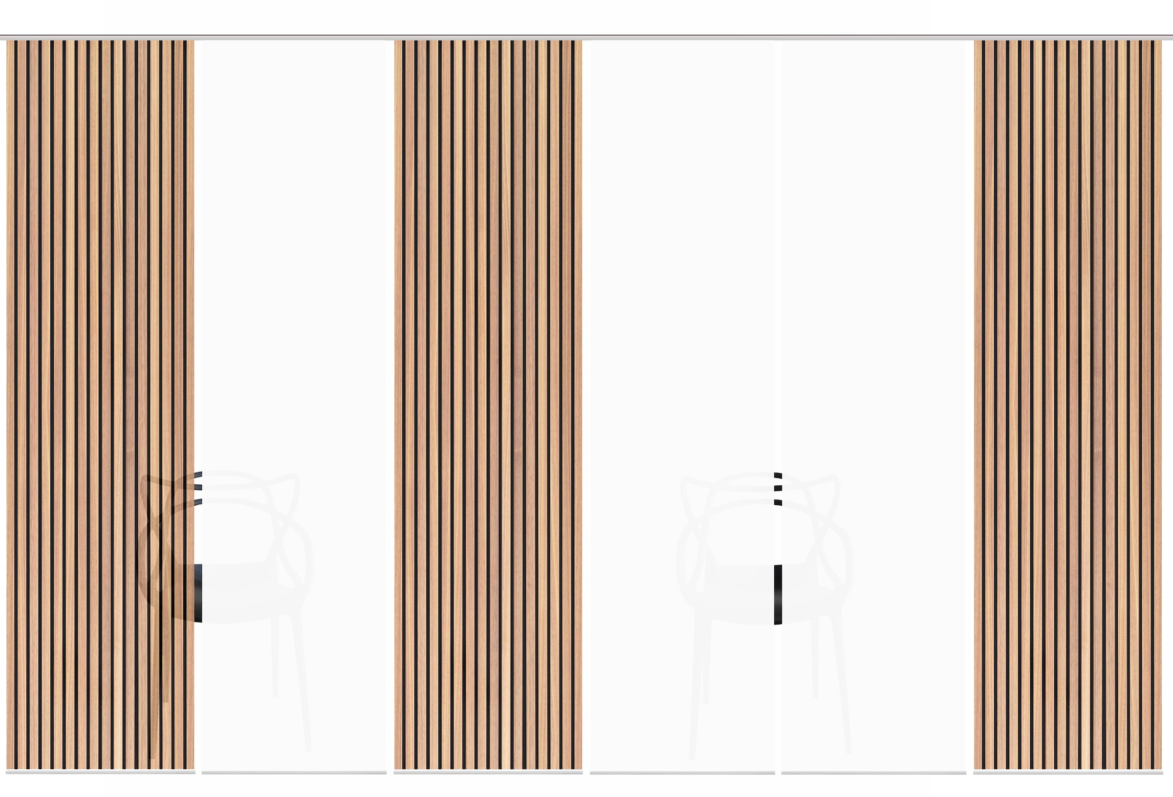 HOME WOHNIDEEN Schiebegardine »PANILO« Paneelwagen 6 Stk. tlg. Schiebewand Seidenoptik, SET, Digitaldruck