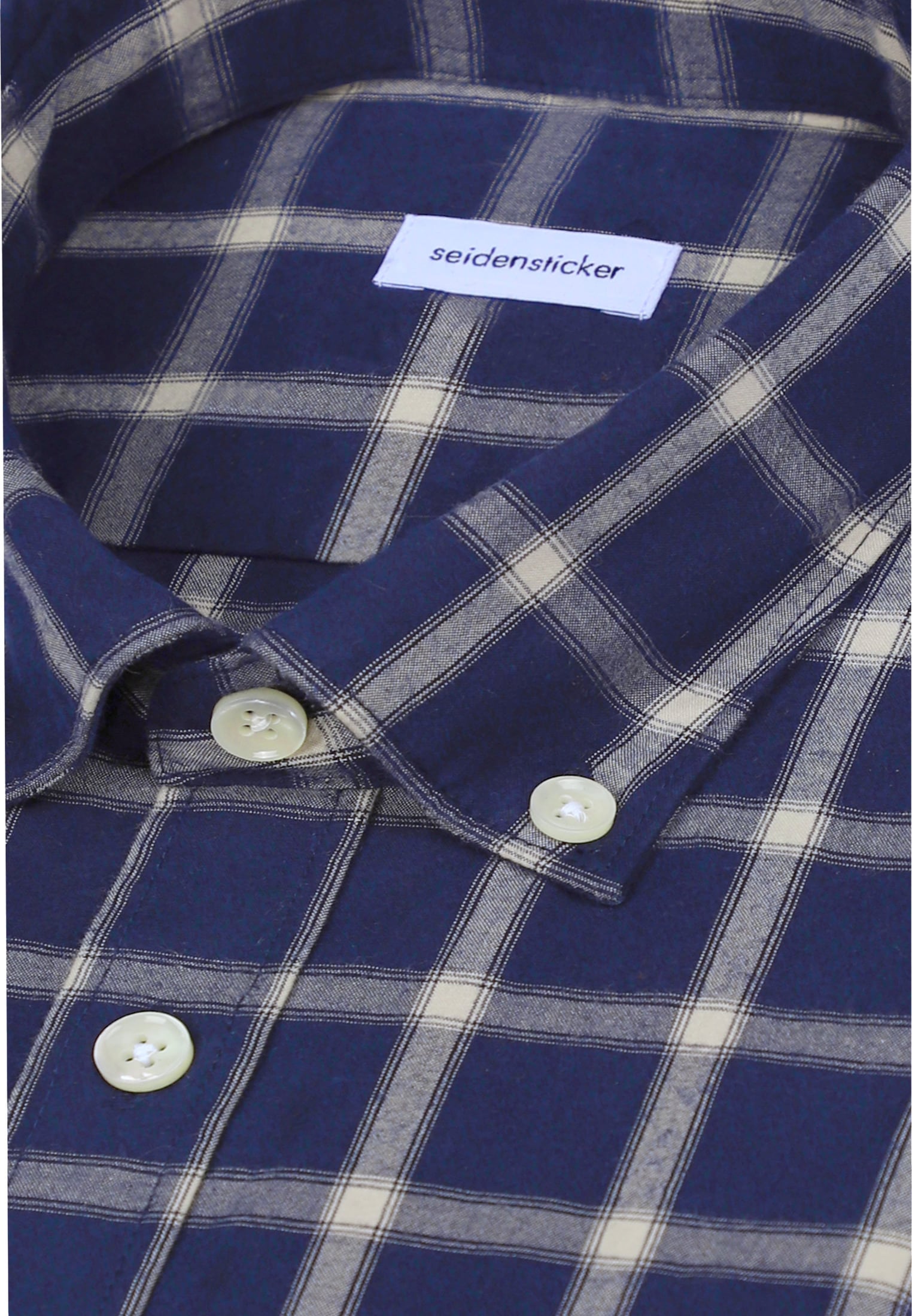 seidensticker Businesshemd Regular 1/1 Button-Down-Kragen Karo