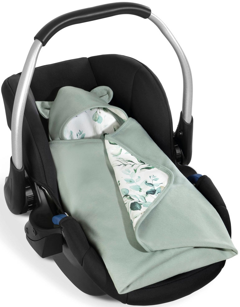 Hauck Babydecke »Baby Einschlagdecke, Snuggle N Dream leaves Mint/grün«, Baby Einschlagdecke mit Kapuze