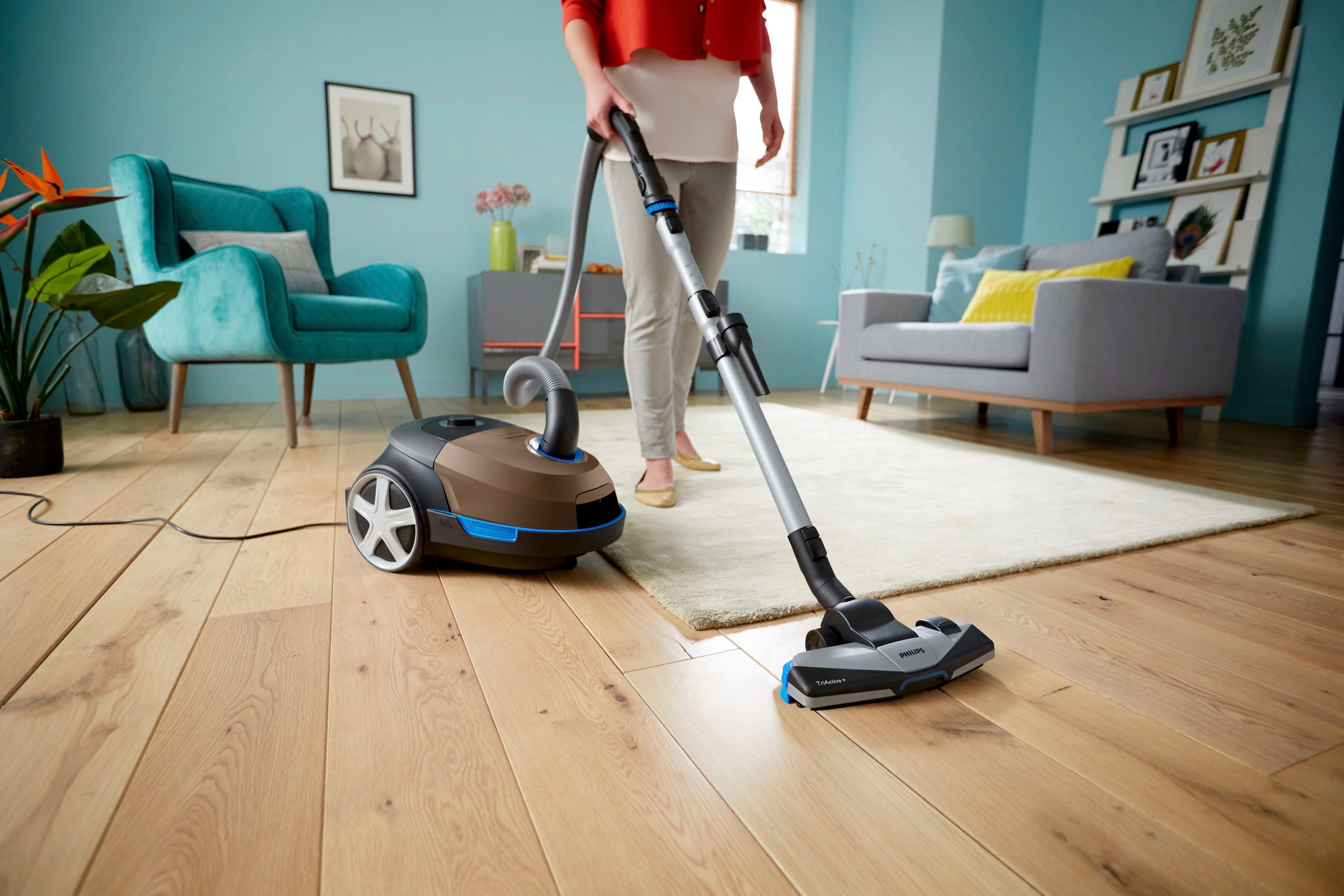 Philips Bodenstaubsauger »FC8577/09 Performer Active«, 900 W, mit Beutel, Allergiefilter, mit 4 l Fassungsvermögen und TriActive+-Düse