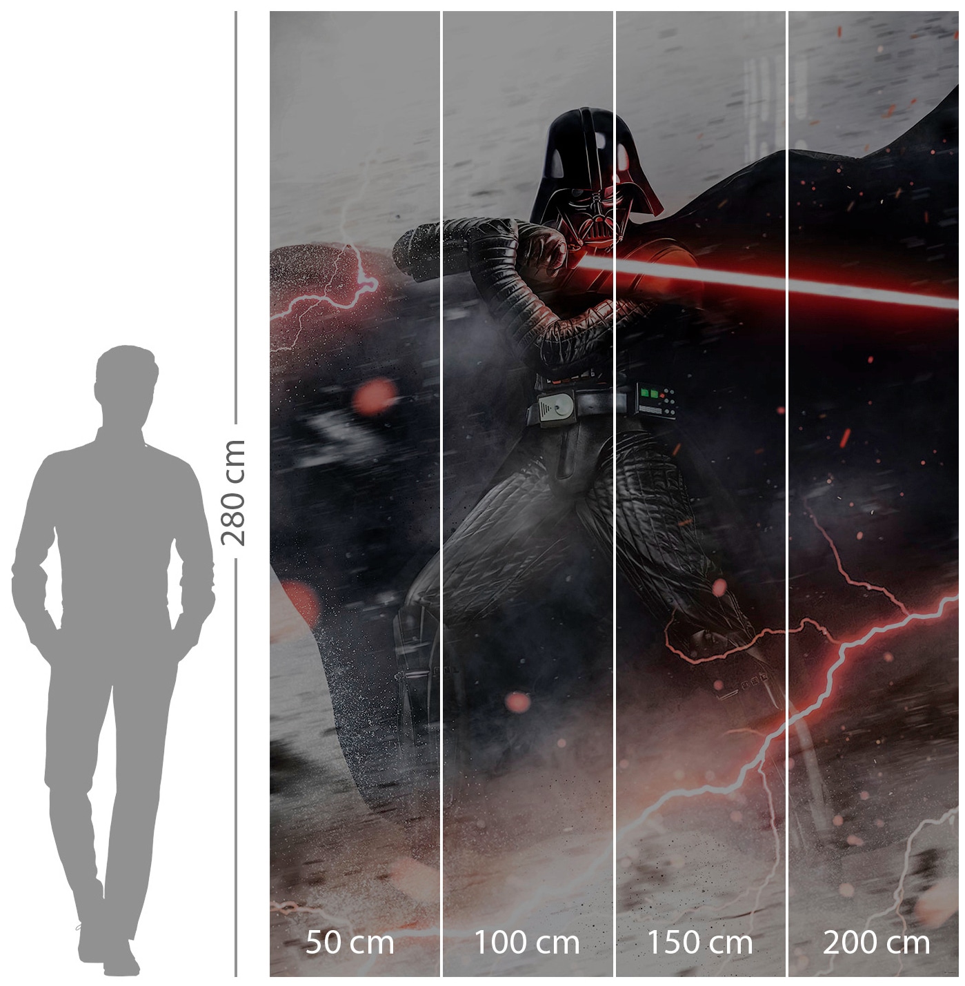 Komar Vliestapete »Digitaldruck Vlies - Star Wars Vader Dark Forces - Größe 200 x 280 cm«, bedruckt, Kinderzimmer