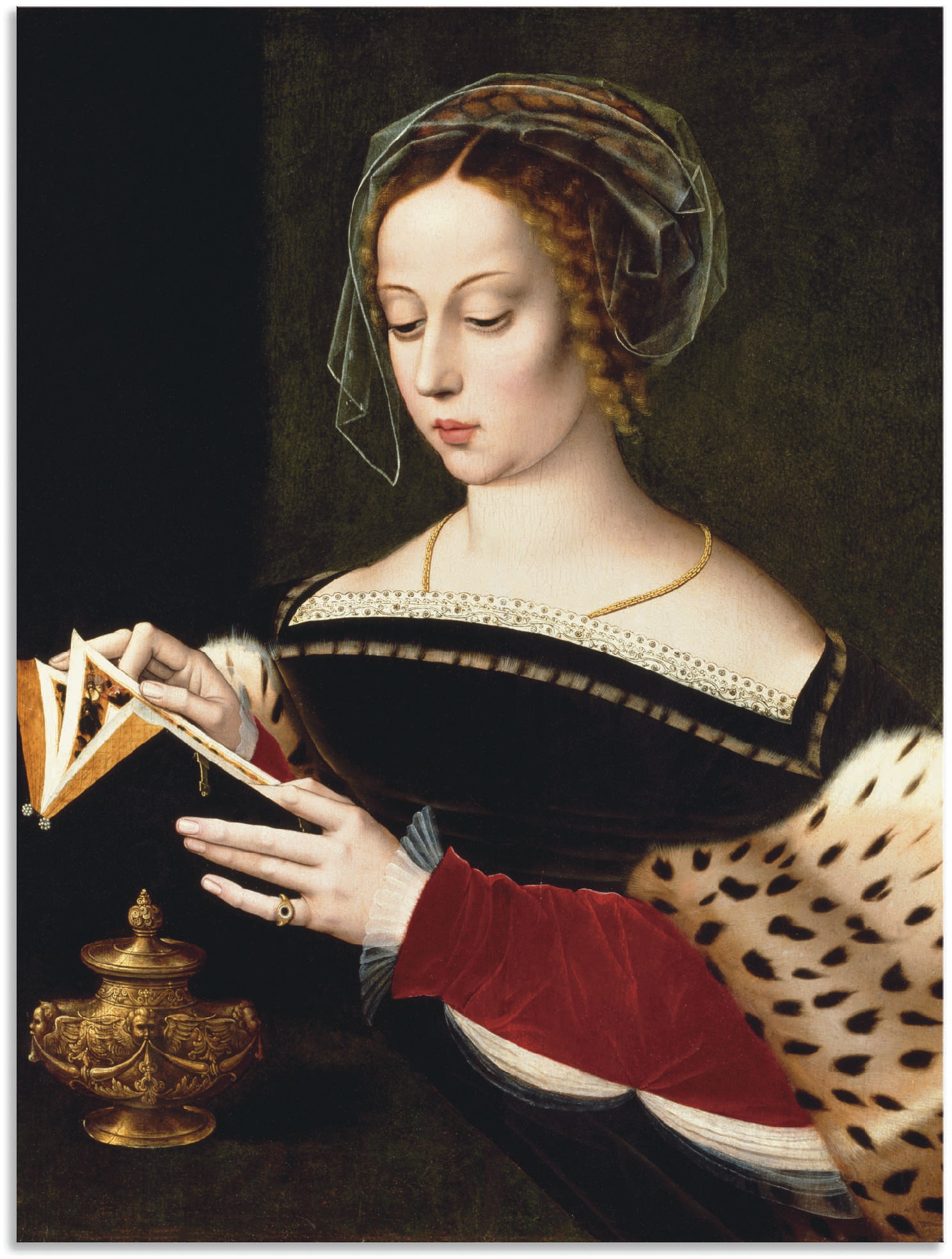Artland Wandbild »Die lesende Maria Magdalena«, Portrait, (1 St.), in vielen Größen & Produktarten - Alubild / Outdoorbild für den Außenbereich, Leinwandbild, Poster, Wandaufkleber / Wandtattoo auch für Badezimmer geeignet