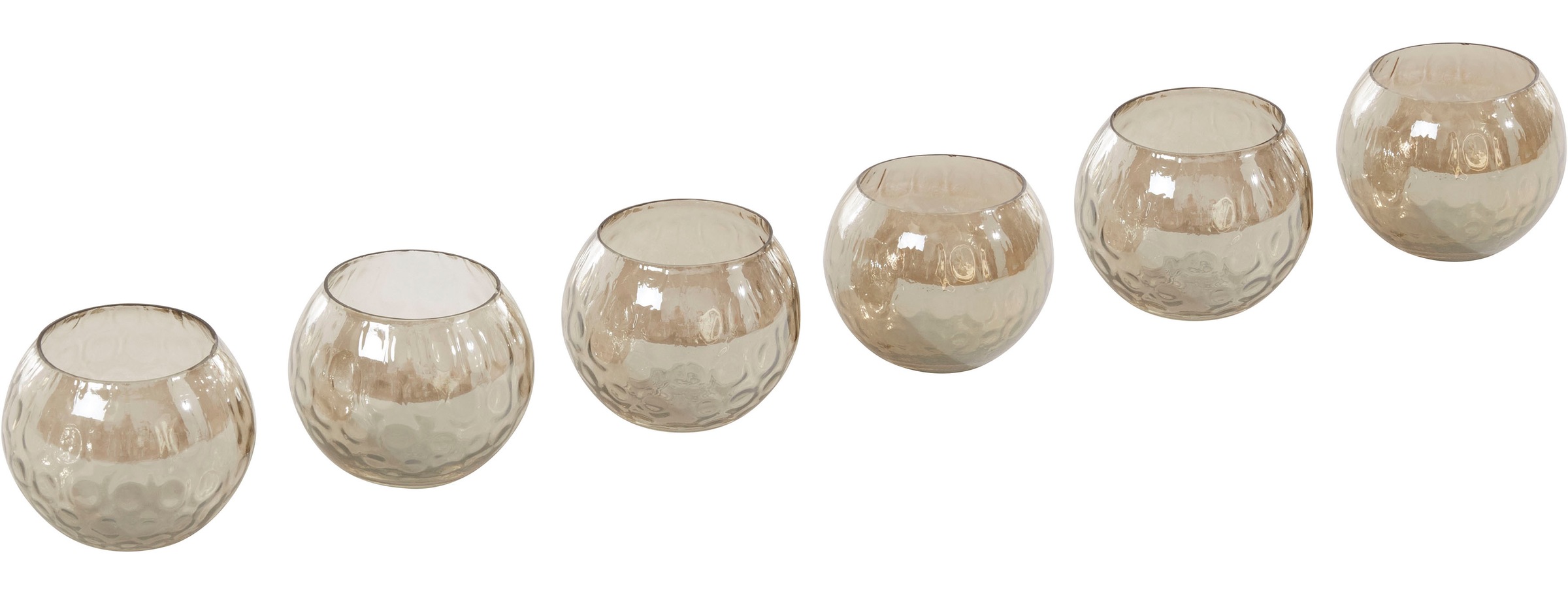 Guido Maria Kretschmer Home&Living Teelichthalter »Olne«, (Set, 6 St.), aus Glas, Höhe ca. 8 cm