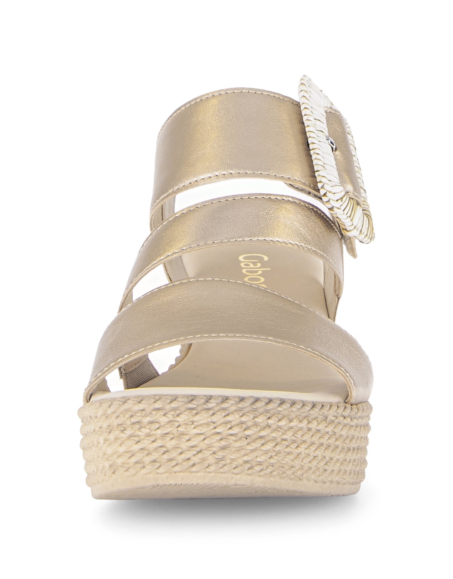 Gabor Keilsandalette  , Sommerschuh, Riemchensandale mit auffälliger Zierschnalle