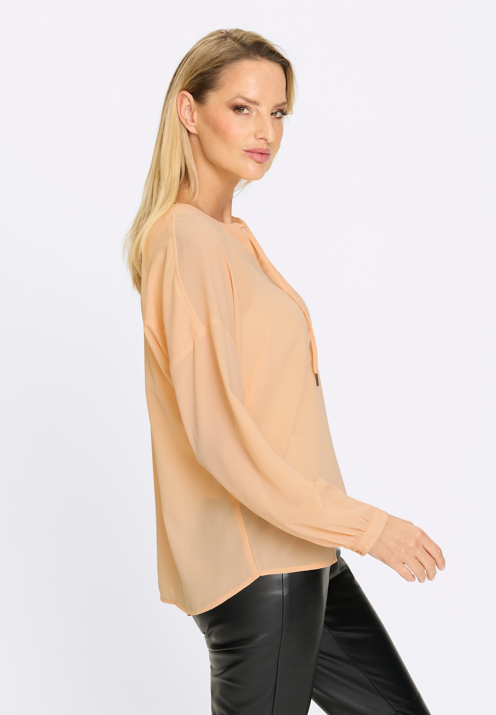 heine Klassische Bluse »Bluse Crêpebluse Ausschnitt mit Bindeband«