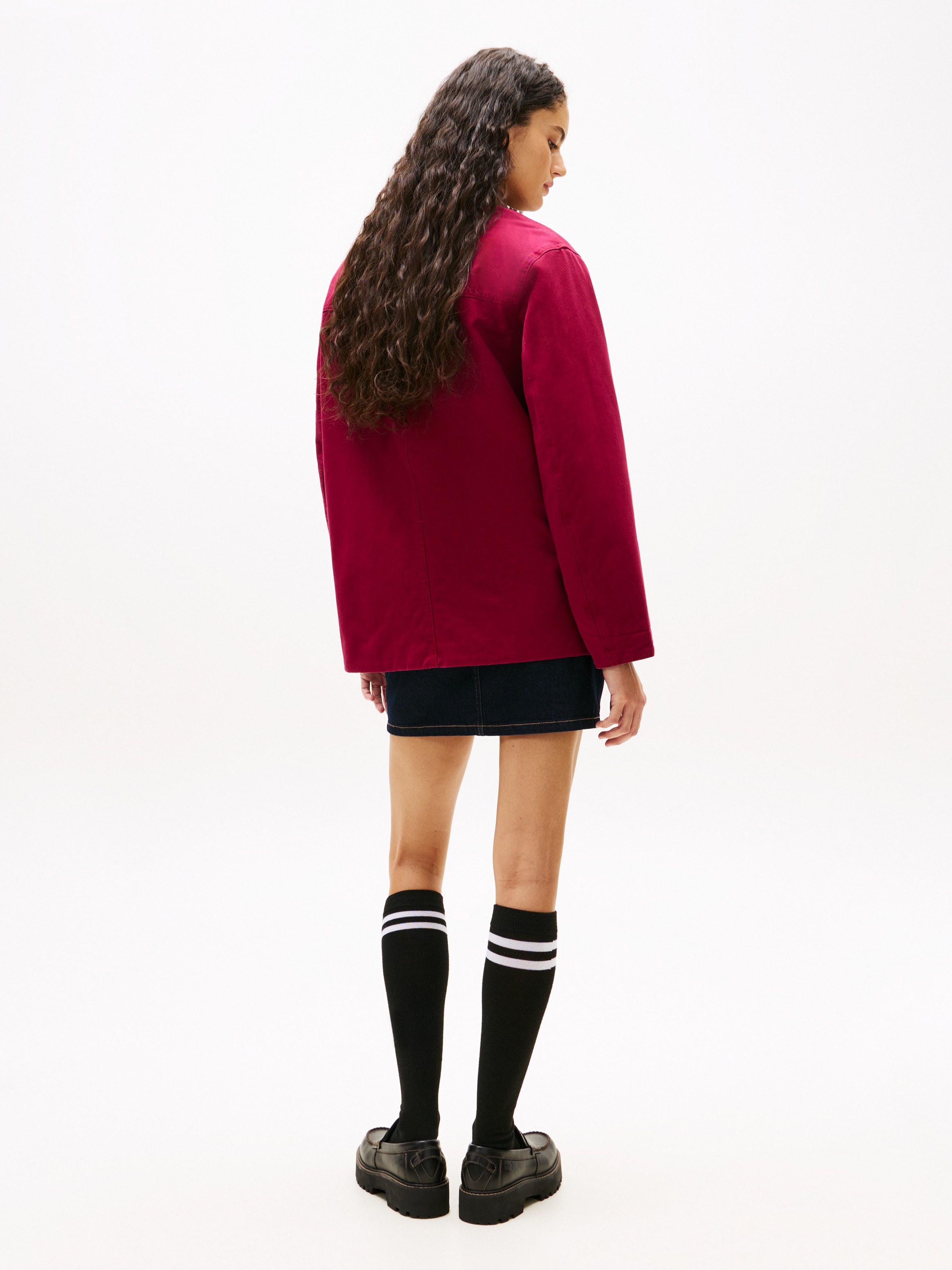 Tommy Jeans Outdoorjacke »TJW TWILL JACKET CORD COLLAR« ohne Kapuze