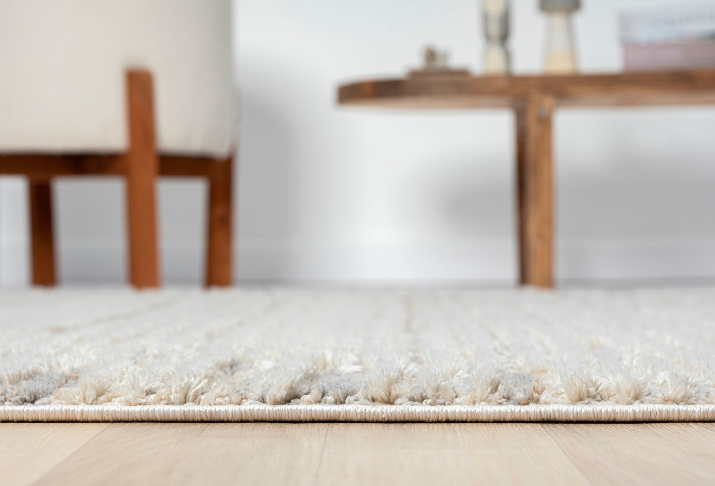 Myflair Möbel & Accessoires Teppich »Enya 2, LAGERRÄUMUNG!« rechteckig 15 mm Höhe Shaggy im Skandi Look, Hoch-Tief Effekt, leicht glänzend, flauschig