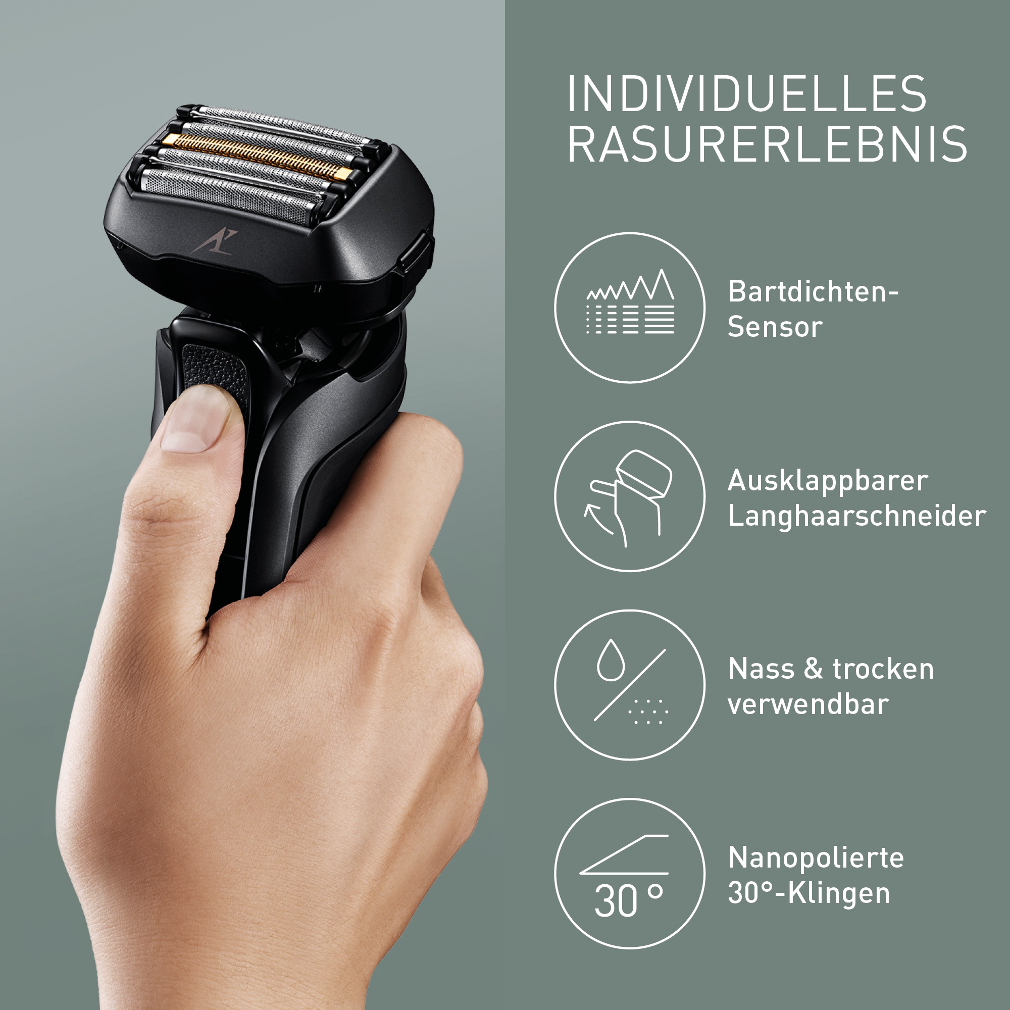 Panasonic Elektrorasierer »Series 900 Premium Rasierer ES-LV9U«, Reinigungsstation, Langhaartrimmer