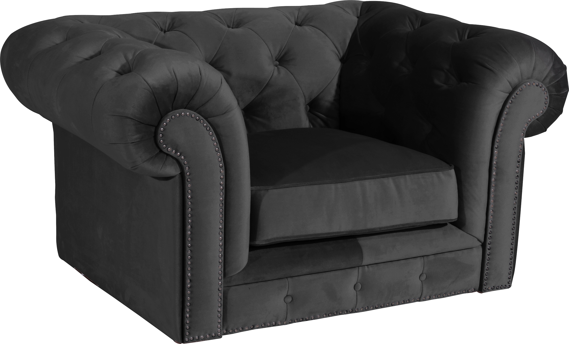 Max Winzer® Polstergarnitur »Old England Chesterfield, hochwertig und elegant«, (3 tlg.), mit edler Knopfheftung, 3-tlg.