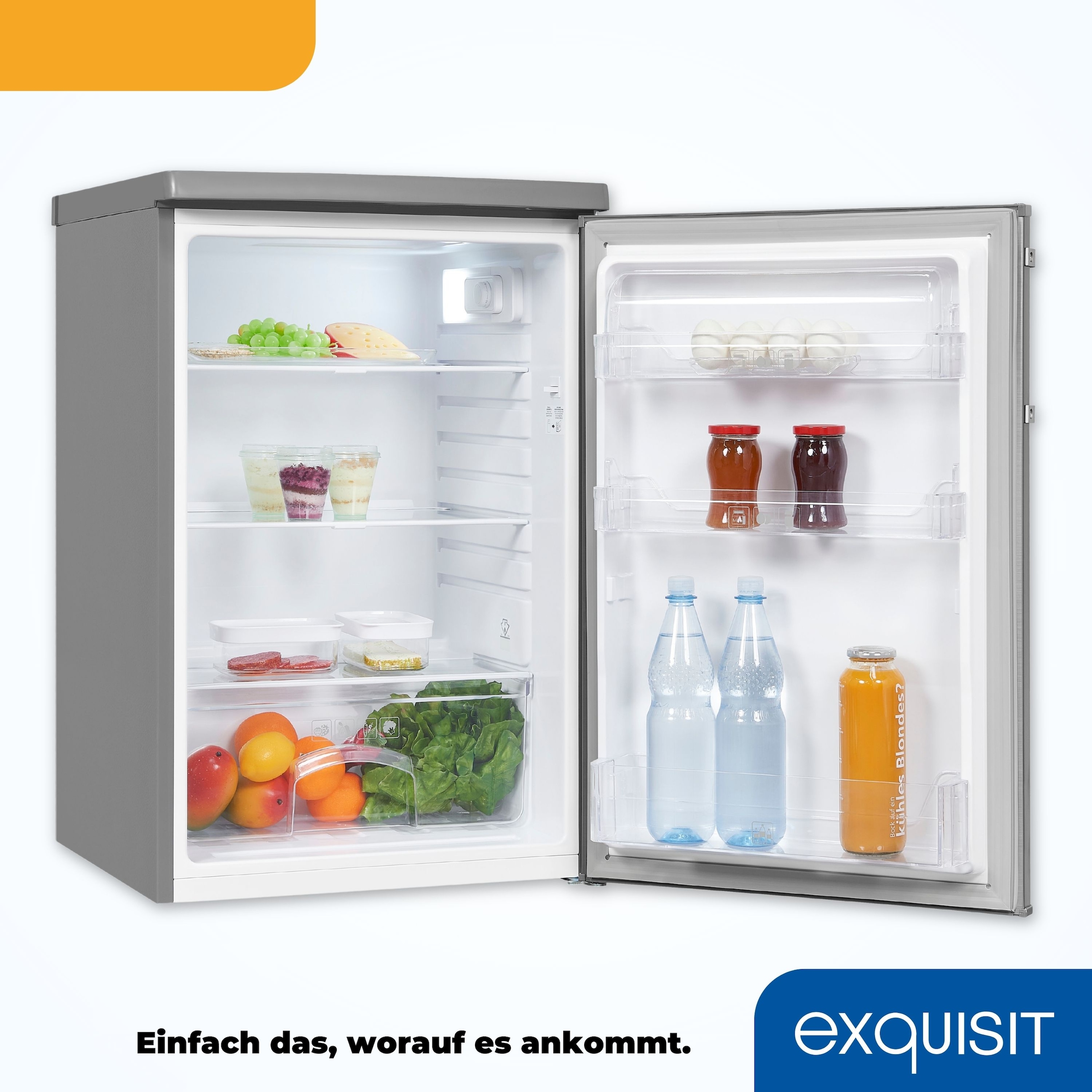 exquisit Kühlschrank »KS16-V-H-040E inoxlook«, 127 L Volumen