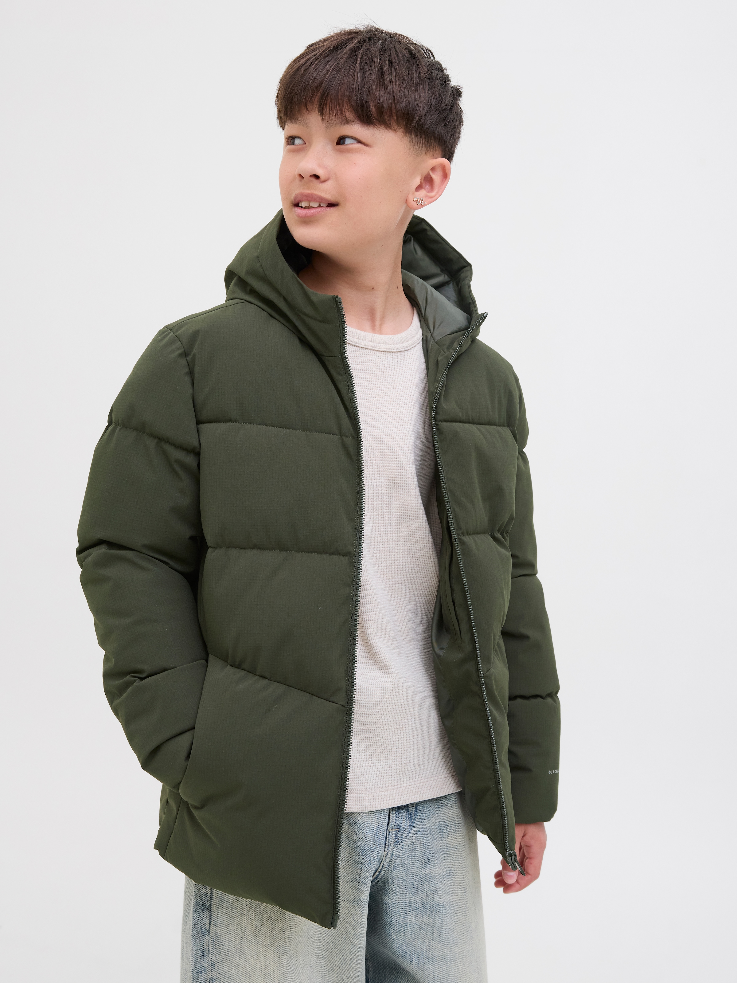 Jack & Jones Junior Steppjacke »JJGLOBAL PUFFER JACKET JNR«, mit Kapuze