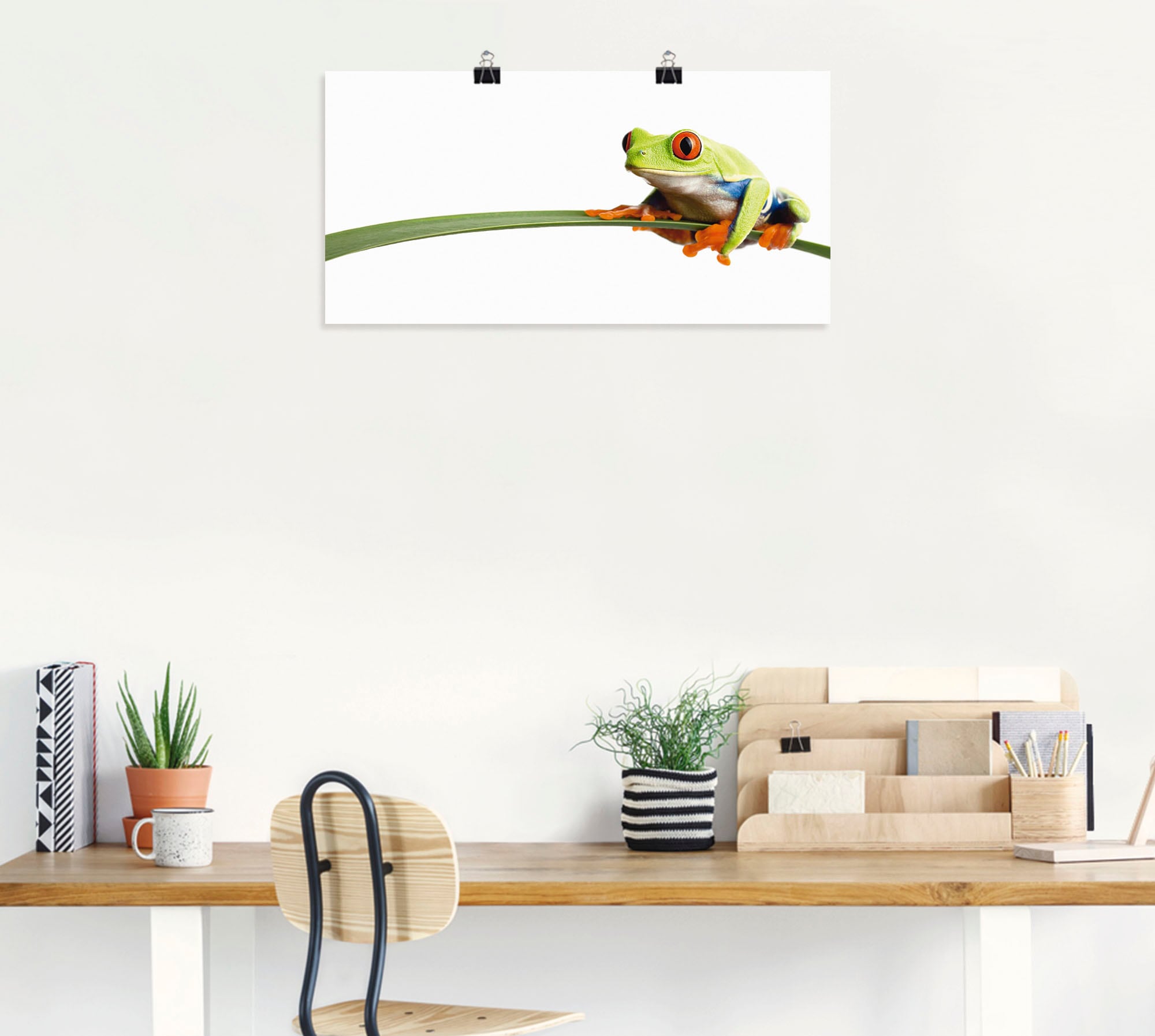 Artland Wandbild »Frosch auf einem Blatt« Wassertiere 1 Stk. tlg. als Alubild, Outdoorbild, Leinwandbild, Poster, Wandaufkleber