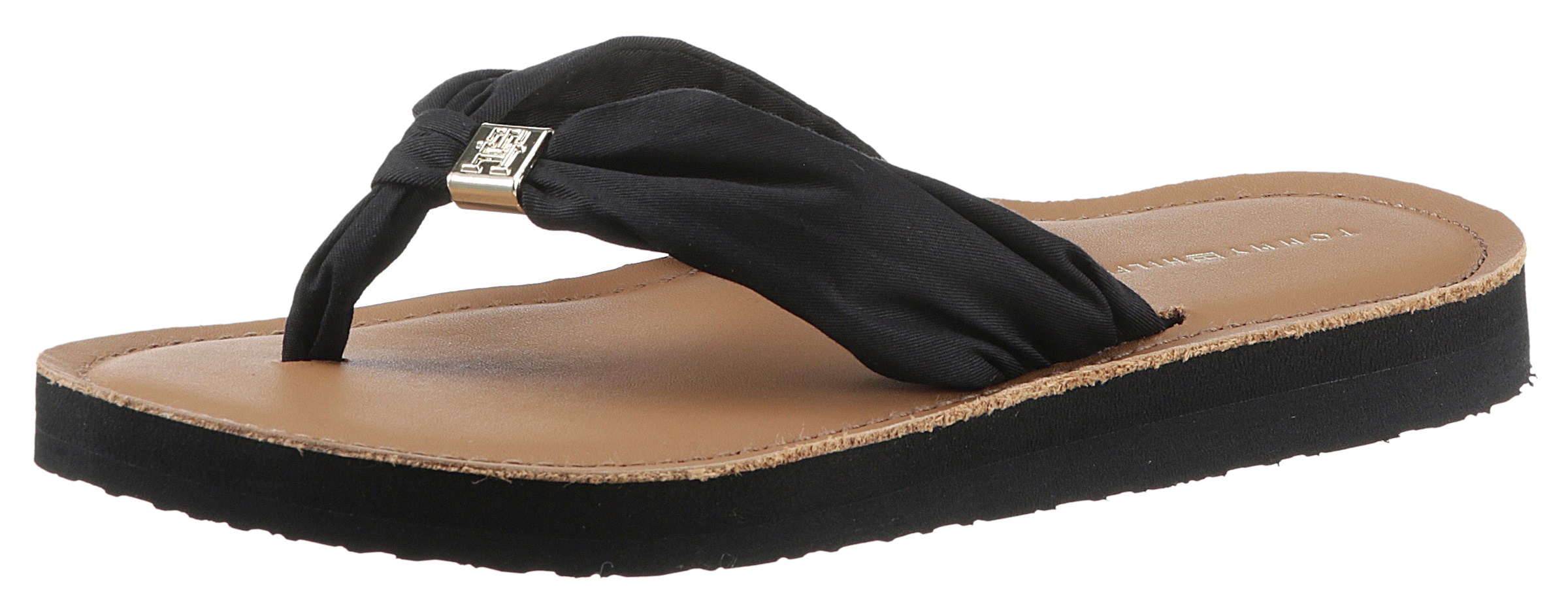 TOMMY HILFIGER Zehentrenner »TH ELEVATED BEACH SANDAL«, Sommerschuh, Bequemschuh, Flats, Schlappen...