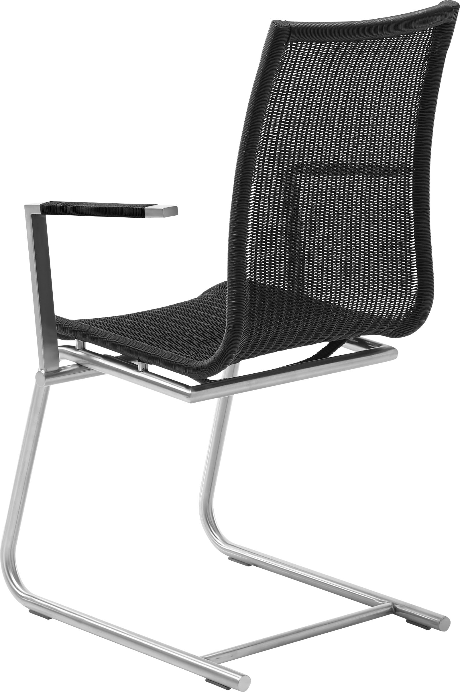 WK WOHNEN Freischwinger »WK 7400«, Rundrohrgestell in Edelstahloptik, Vollgeflecht, mit Armlehne