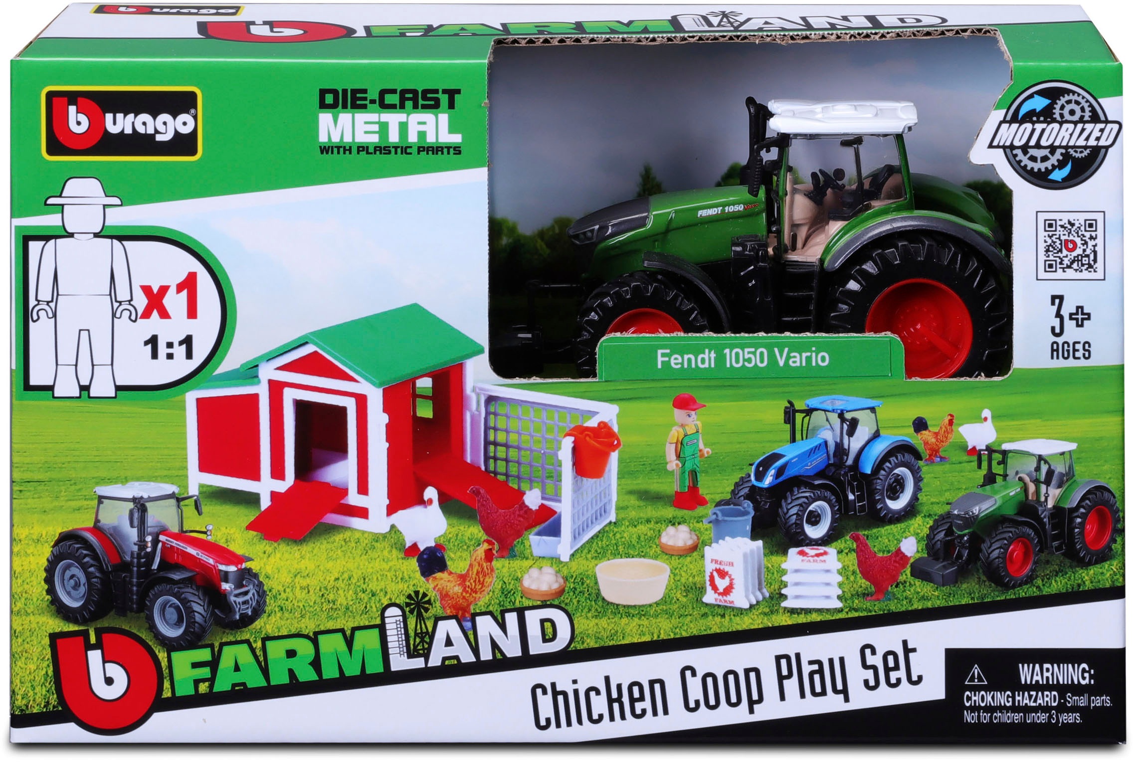 Bburago Spielwelt »Farmland, Hühnerstall«, inkl. FENDT Traktor
