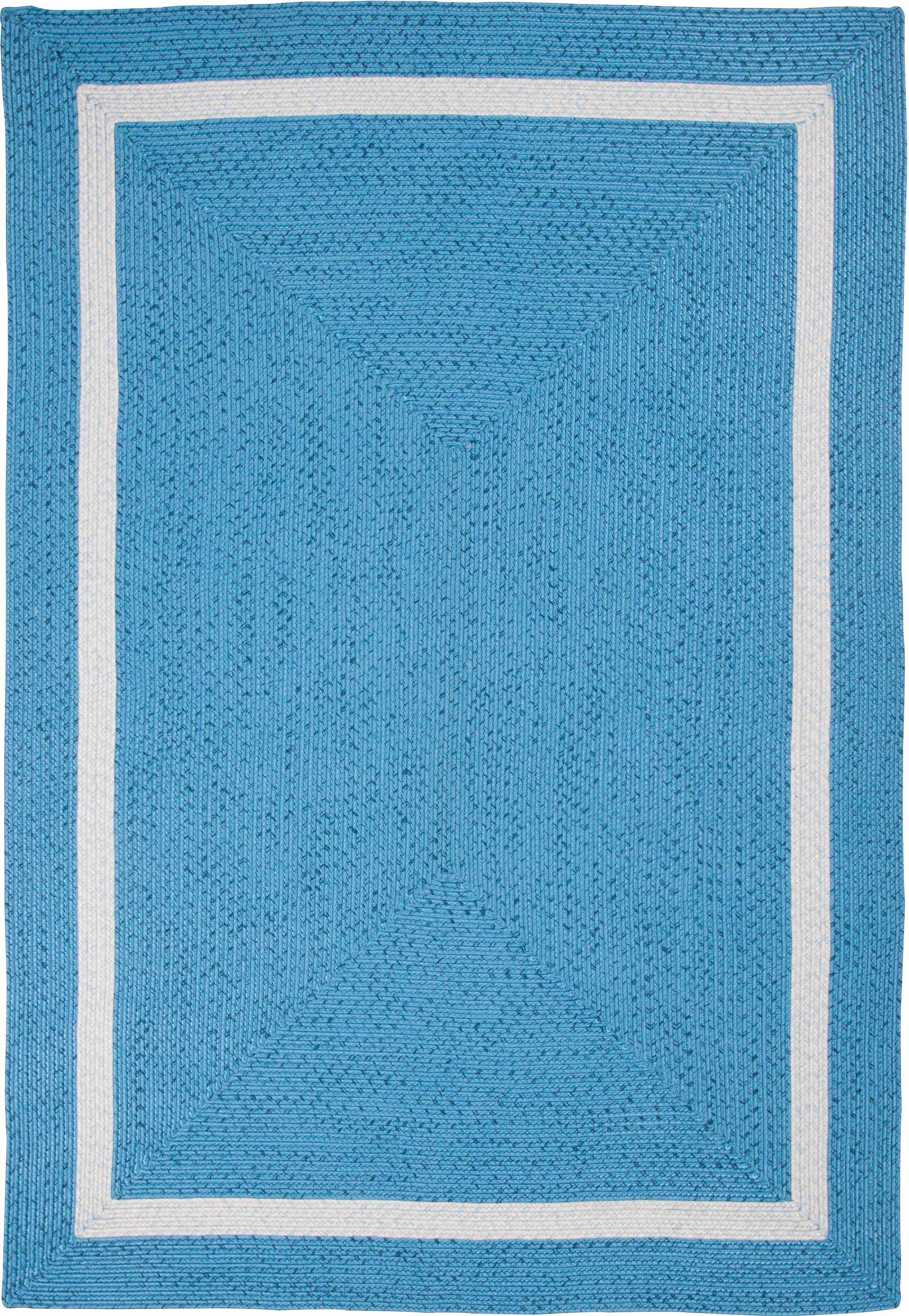 Gino Falcone Teppich »Benito«, rechteckig, 6 mm Höhe, Flachgewebe, Uni Farben, mit Bordüre, In- und Outdoor geeignet