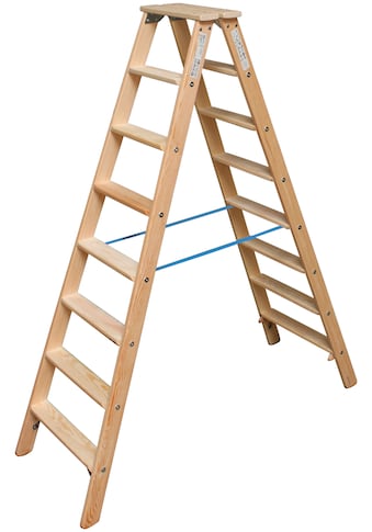 KRAUSE Doppelleiter »STABILO«, Holz, 2x8 Stufen, Arbeitshöhe ca. 245 cm kaufen