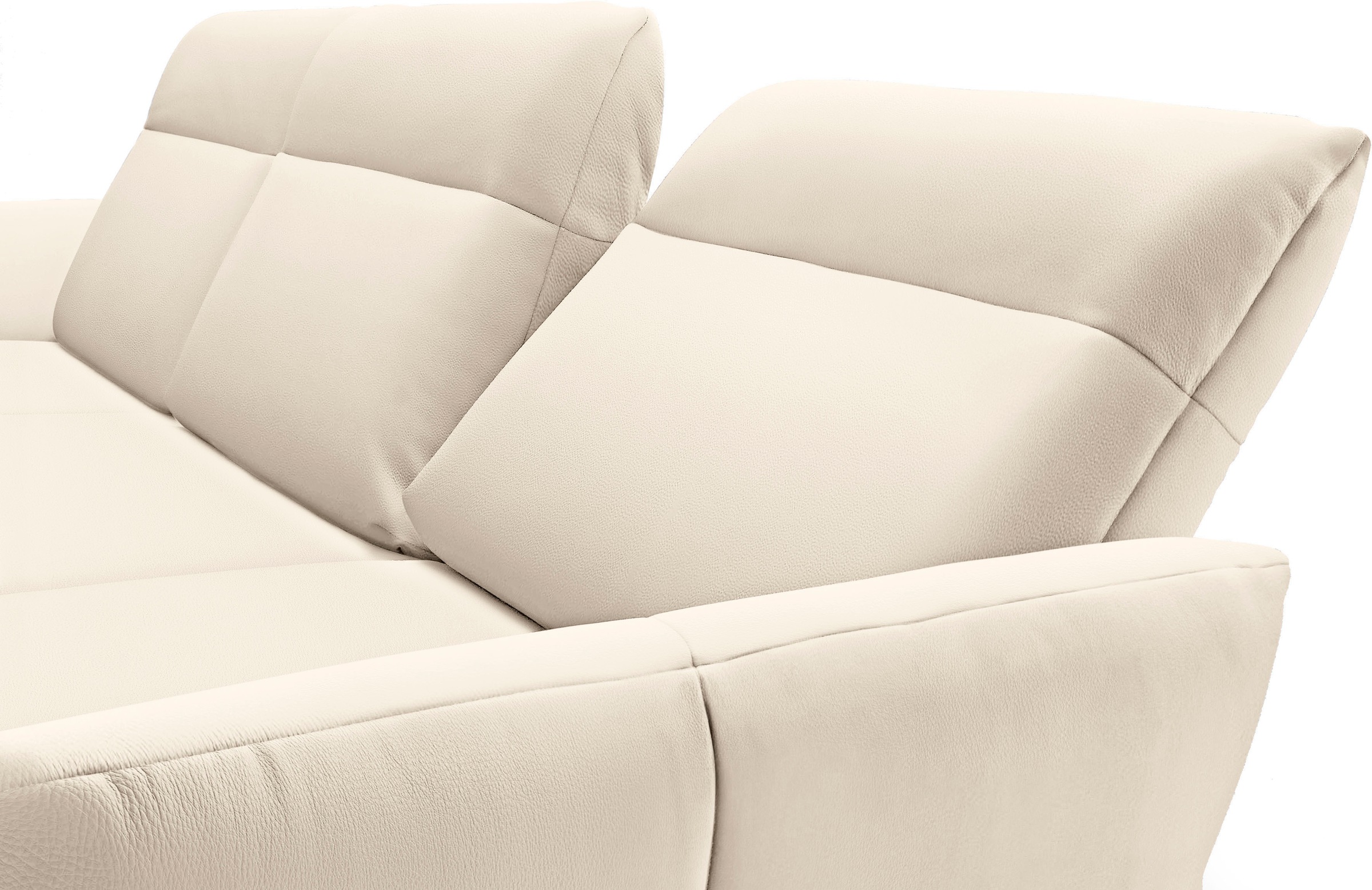 Creation BY ROLF BENZ Ecksofa »CR.460«, Sockel in Nussbaum, Winkelfüße in Umbragrau, Breite 298 cm