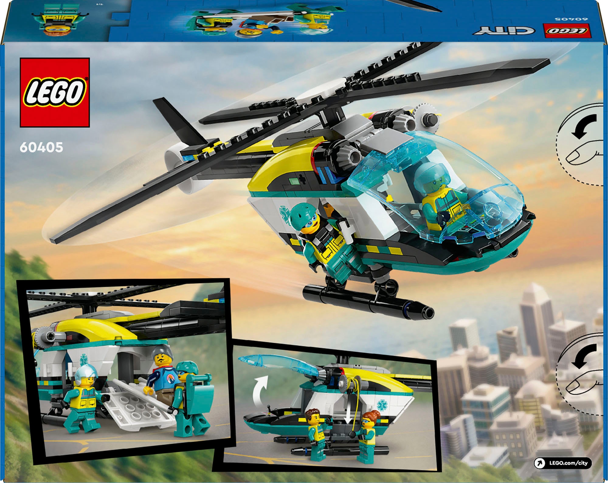 LEGO® Konstruktionsspielsteine »Rettungshubschrauber (60405), LEGO City«, (226 St.), Made in Europe