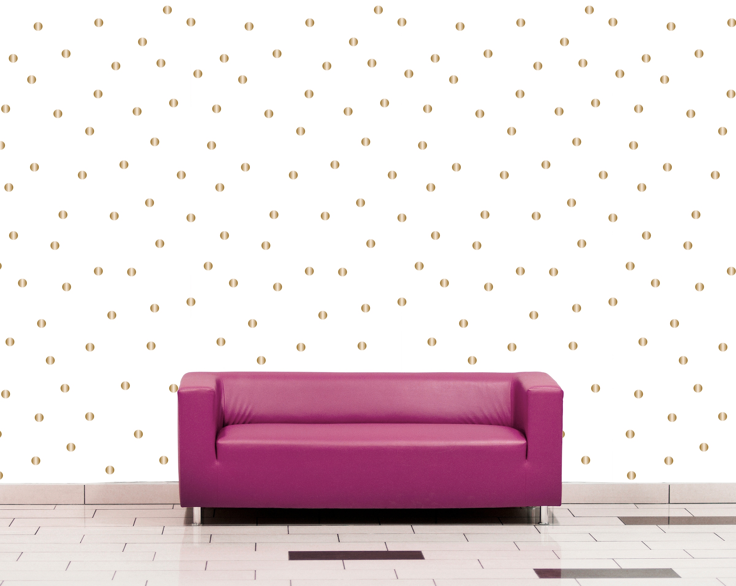 queence Vinyltapete »Eno« 3D-Optik | Motiv | bedruckt | gemustert | gepunktet glatt 90x250cm, selbstklebend, kinderleichte Anbringung, , Sticker