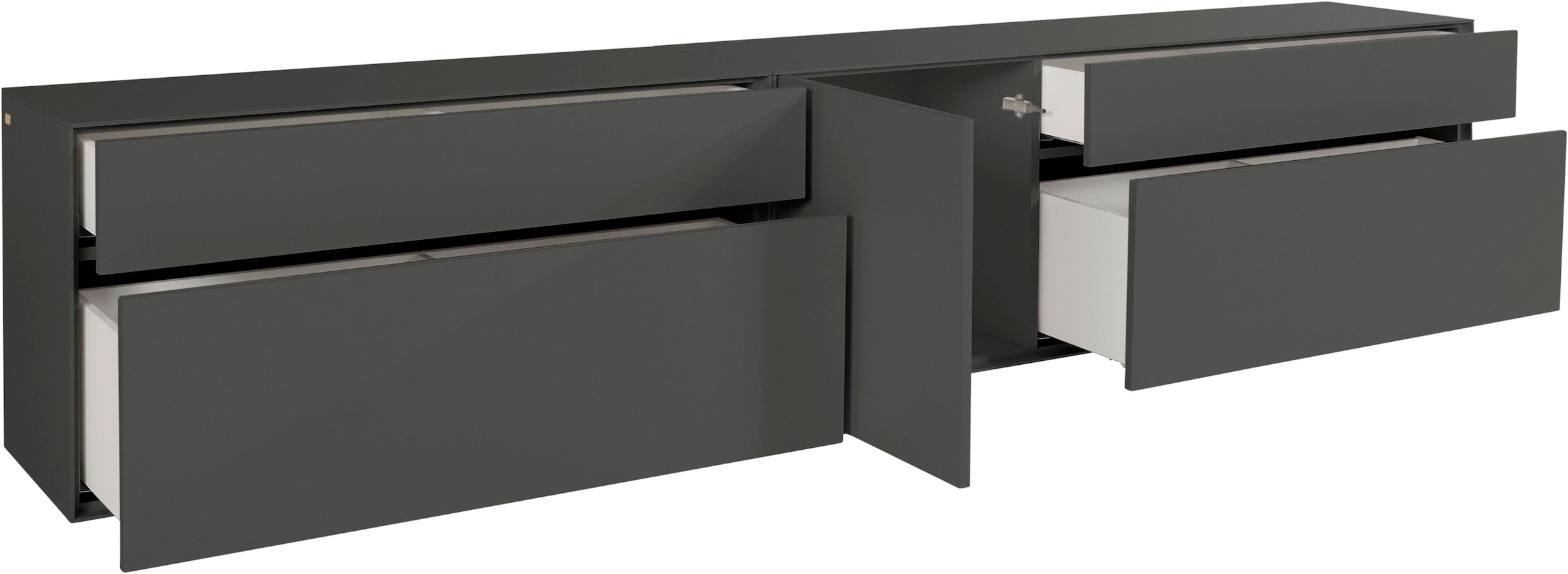LeGer Home by Lena Gercke Lowboard »Essentials«, (2 St.), Breite: 279cm, MDF lackiert, Push-to-open-Funktion