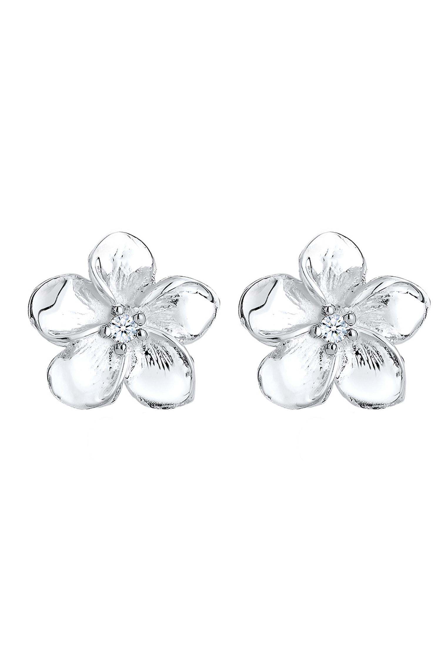 Elli DIAMONDS Paar Ohrstecker »Ohrringe Ohrstecker Frangipani Diamant Weiß Brillantschliff (0,03ct) 925 Sterling Silber«