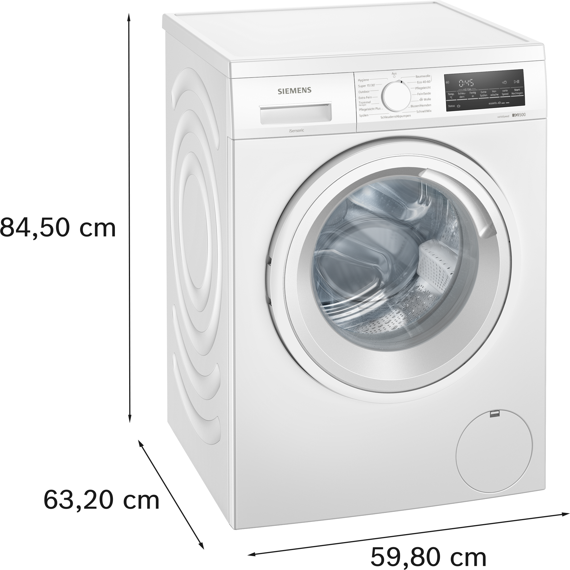 SIEMENS Waschmaschine »WU14UT22«, iQ500, WU14UT22, 9 kg, 1400 U/min