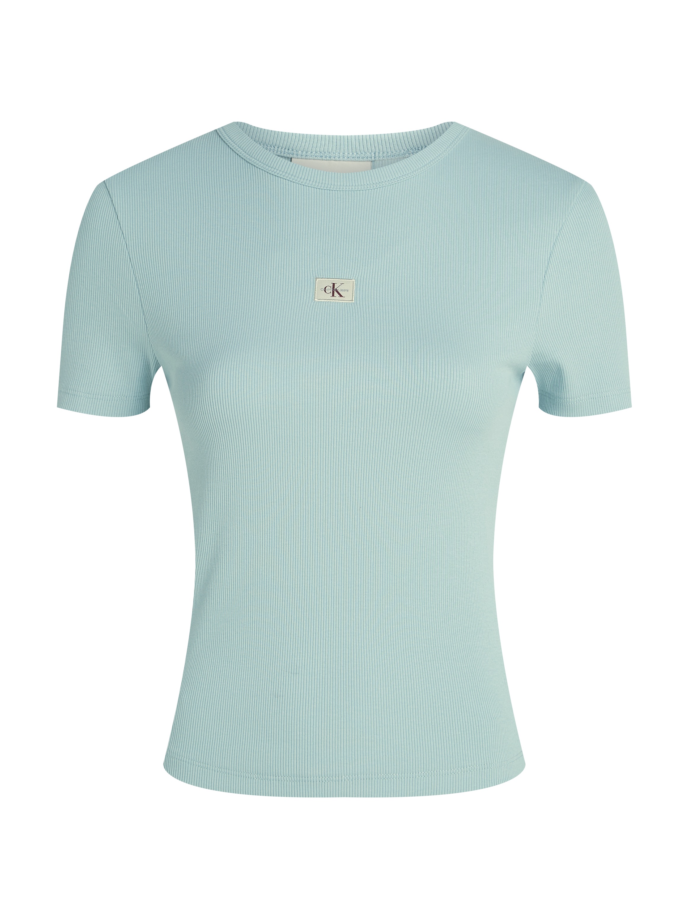 Calvin Klein Jeans T-Shirt »WOVEN LABEL RIB FITTED TEE«, mit Logo