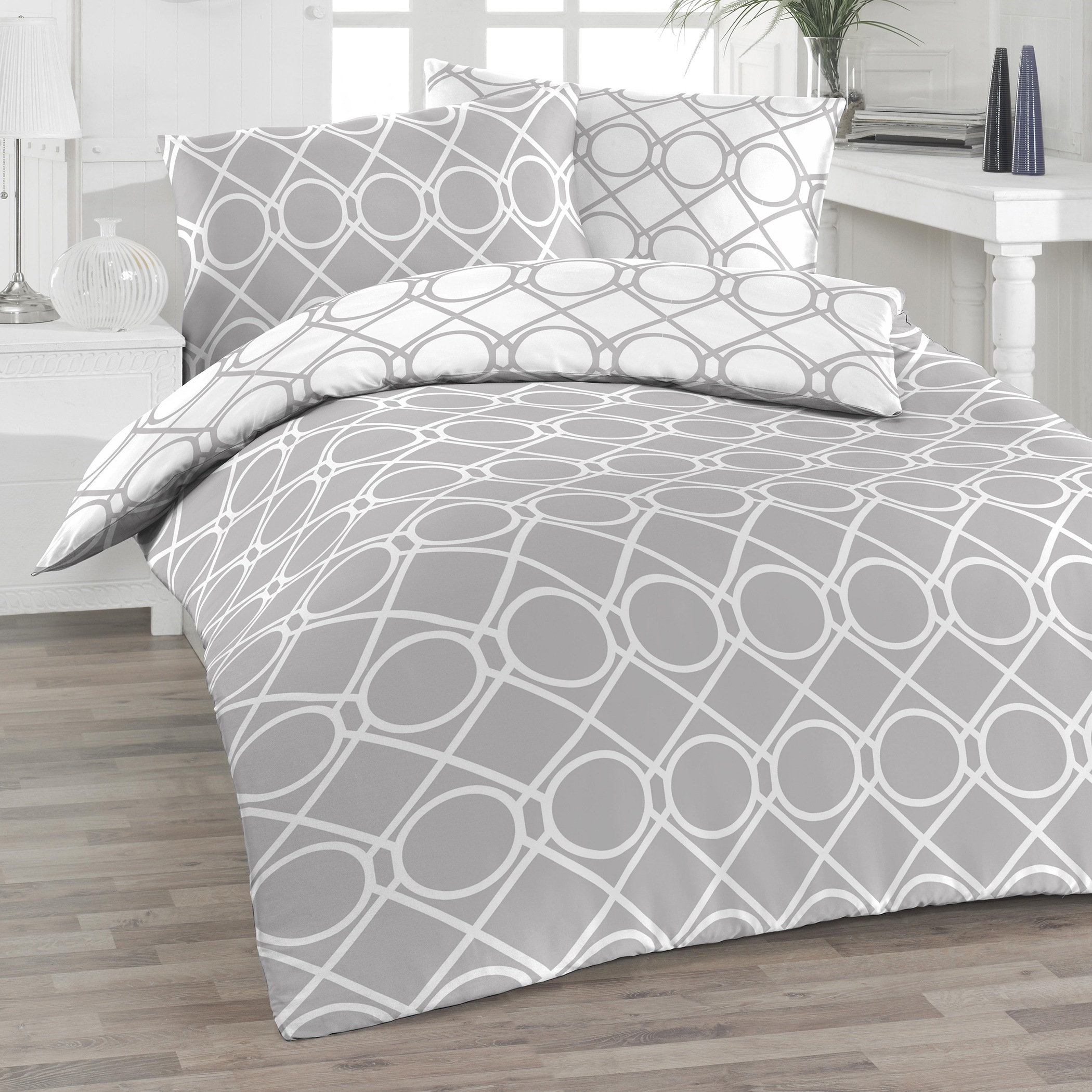 Florella Kinderbettwäsche »»Henno grau« Fein-Renforcé,  100% Baumwolle«