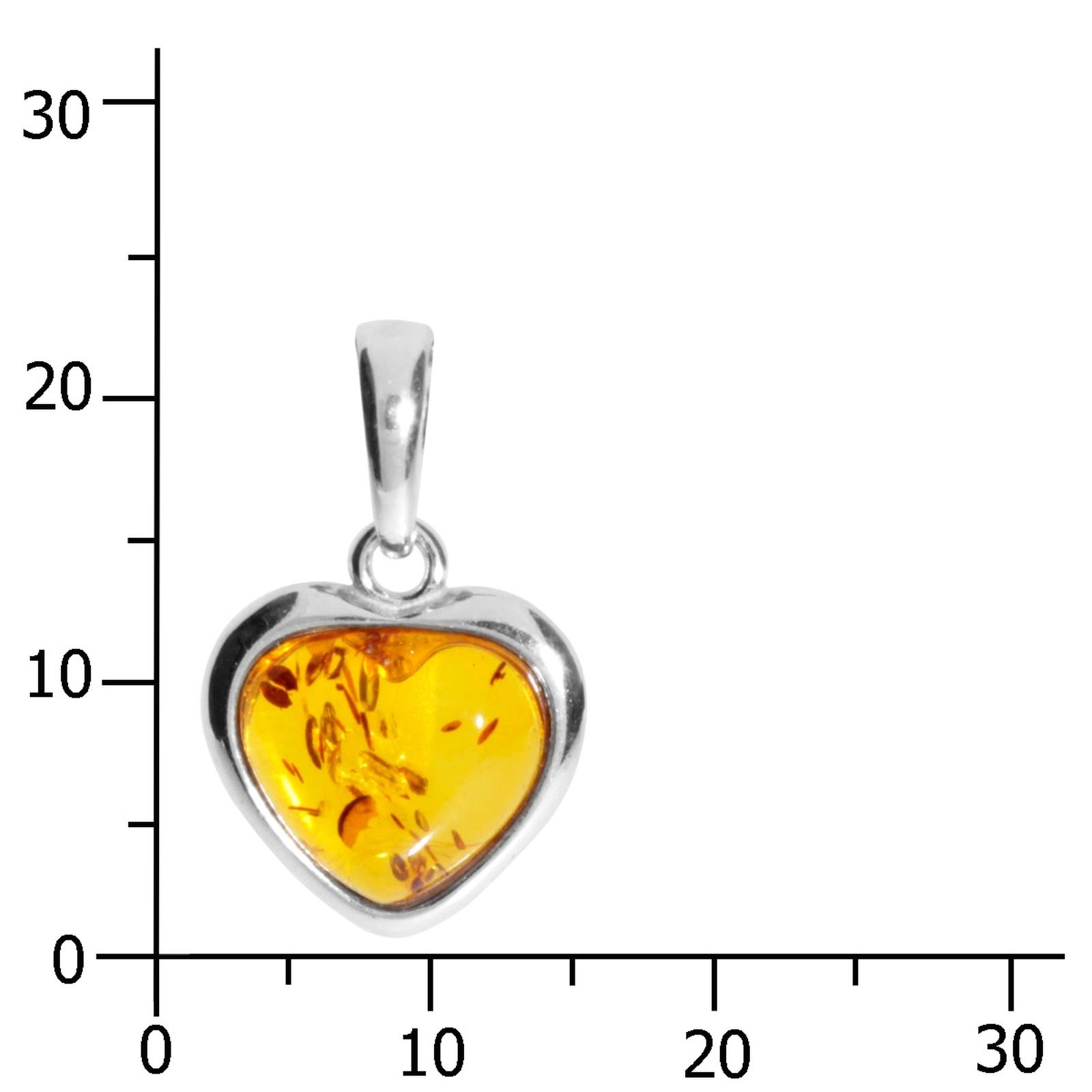 OSTSEE-SCHMUCK Kettenanhänger »- Herz 13 mm - Silber 925/000 - Bernstein«