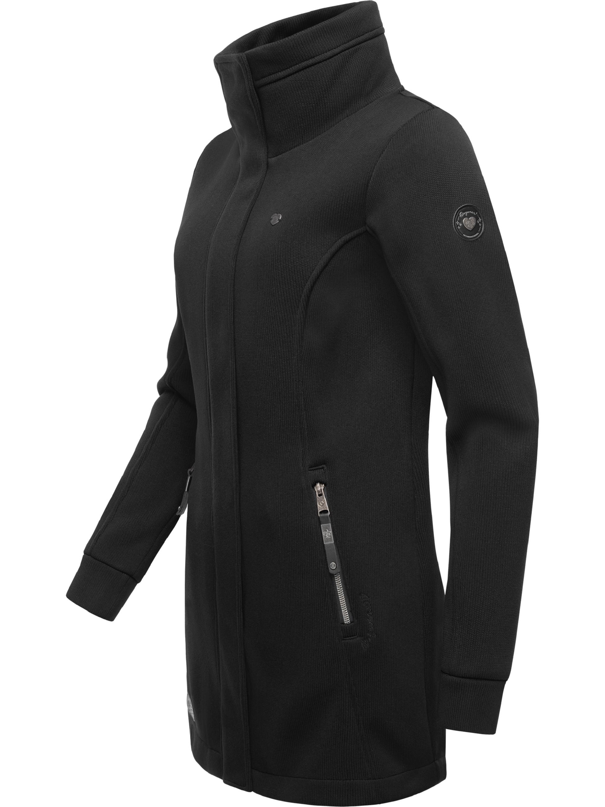 Ragwear Kurzjacke »Sweatjacke Letrice Bonded«, ohne Kapuze, Elegante Zip-Jacke mit hohem Kragen in Feinstrickoptik