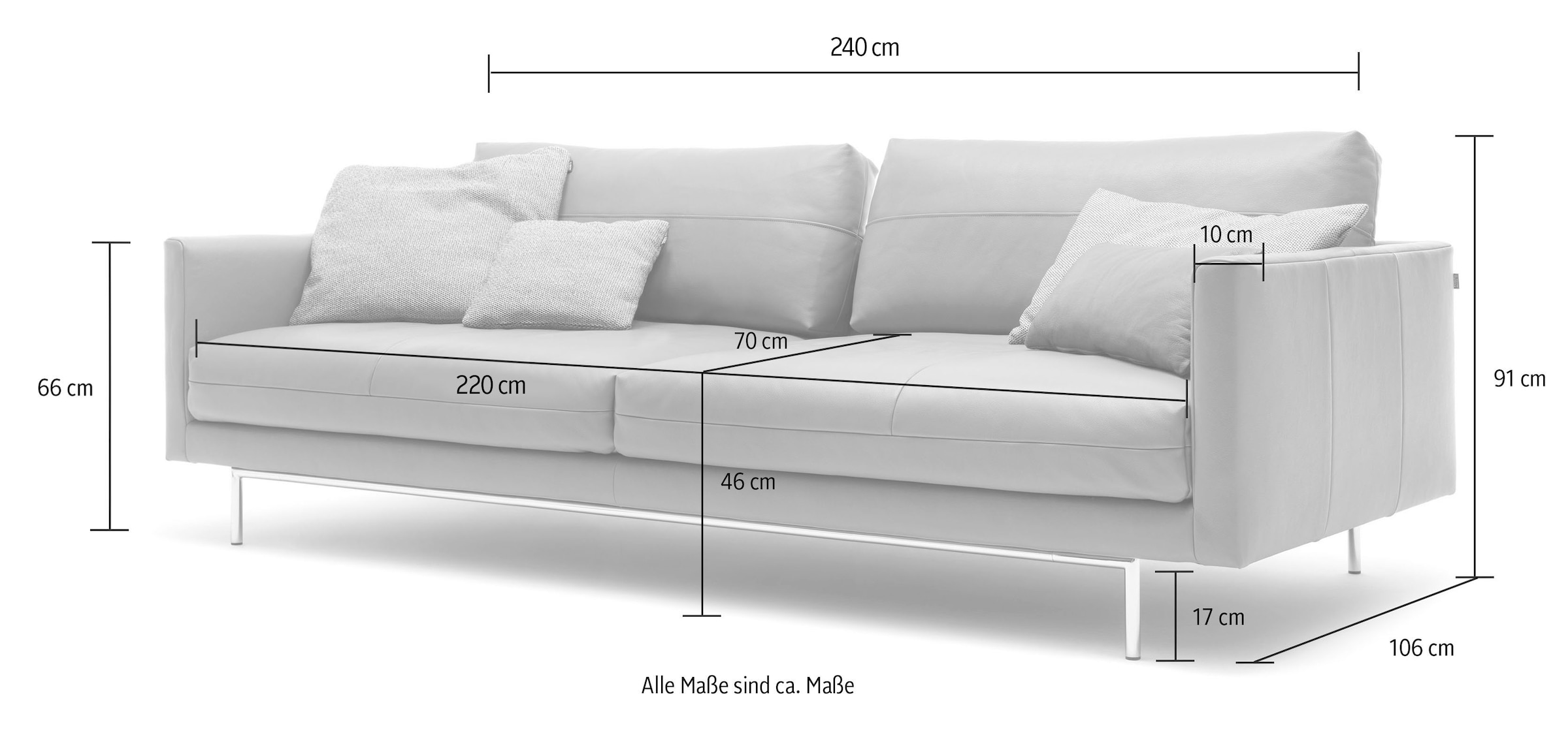 Creation BY ROLF BENZ 4-Sitzer »CR.414, Designsofa, Loungesofa« Wahlweise aus Leder oder Chenille