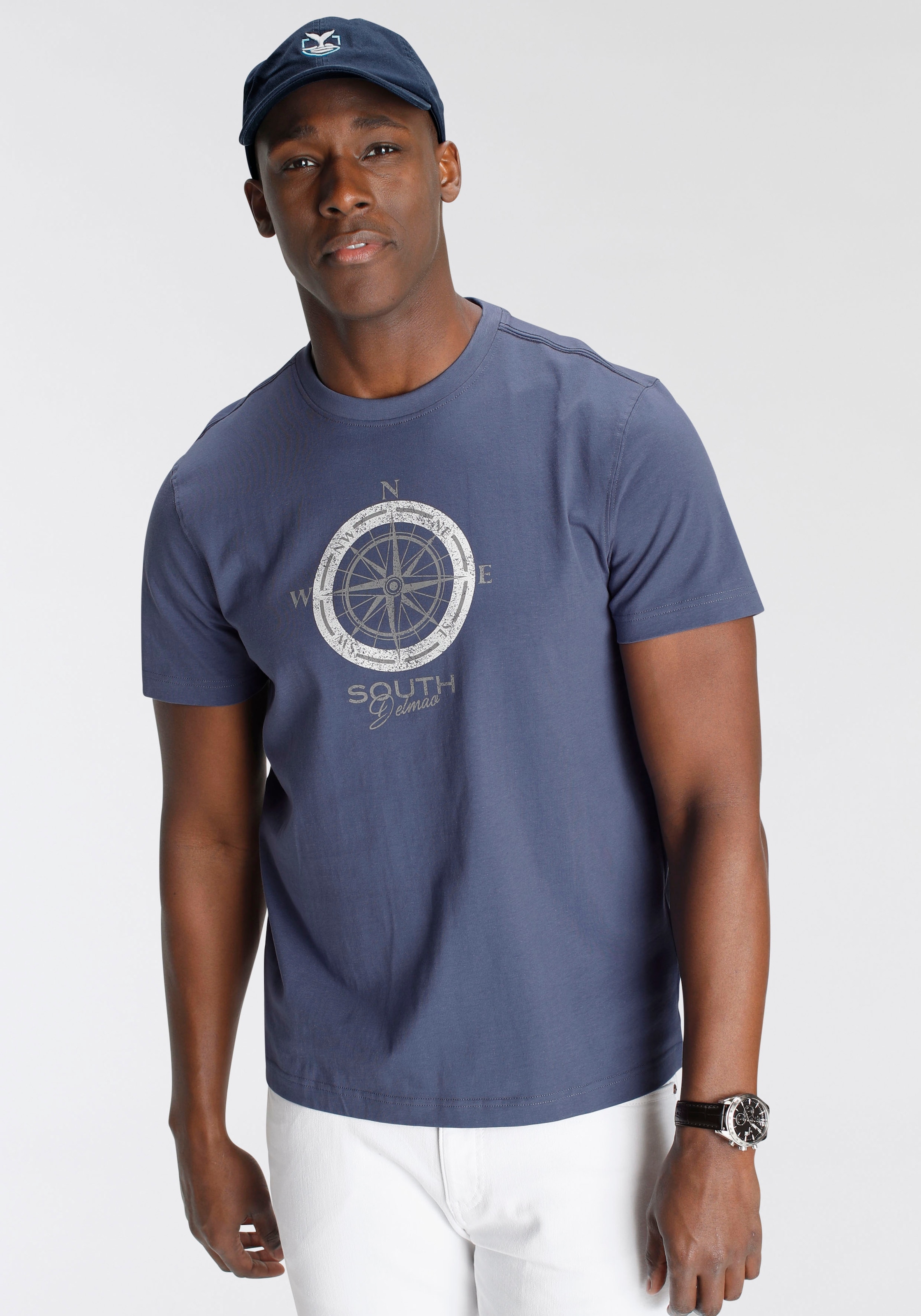 DELMAO T-Shirt, Kurzarm, bedruckt, Rundhals, aus Baumwolle