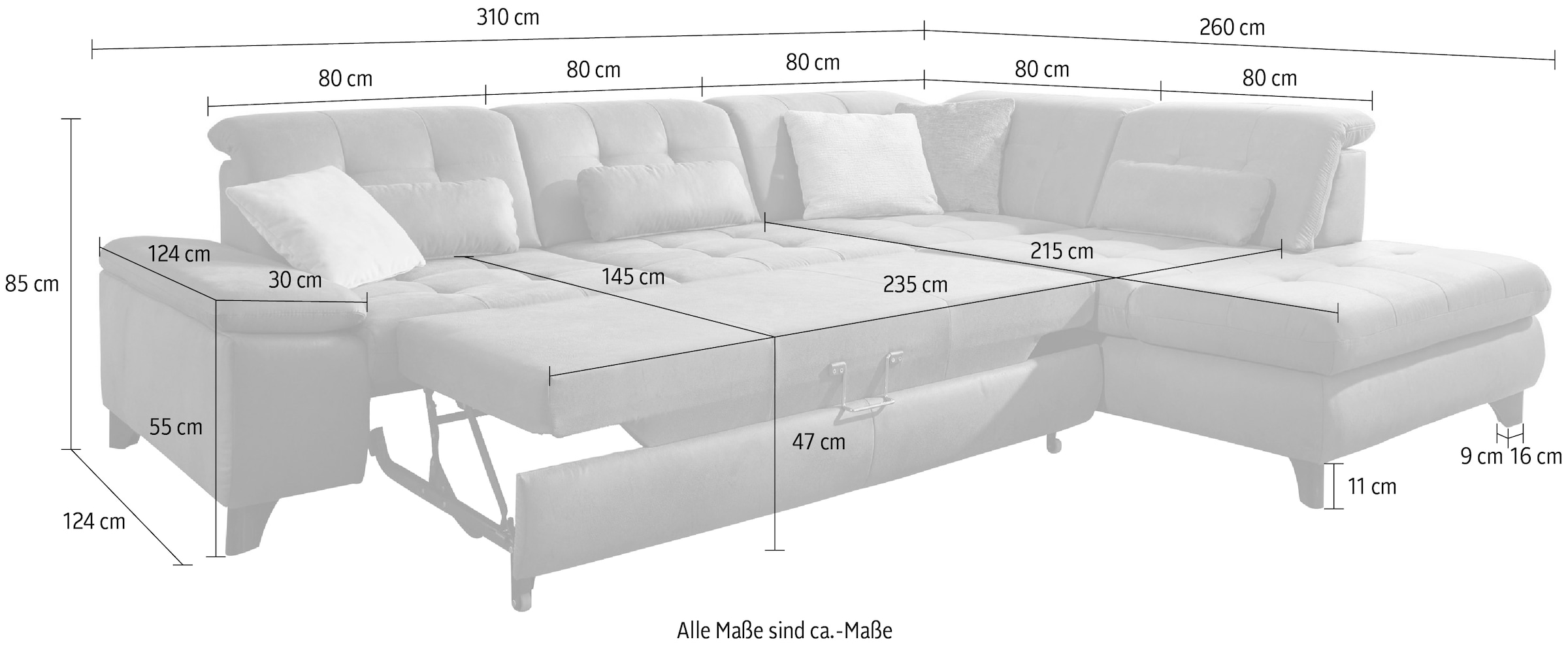 Die PlanBar Ecksofa »MP-IN18012 L-Form mit Federkern-Polsterung« wahlweise mit Funktion