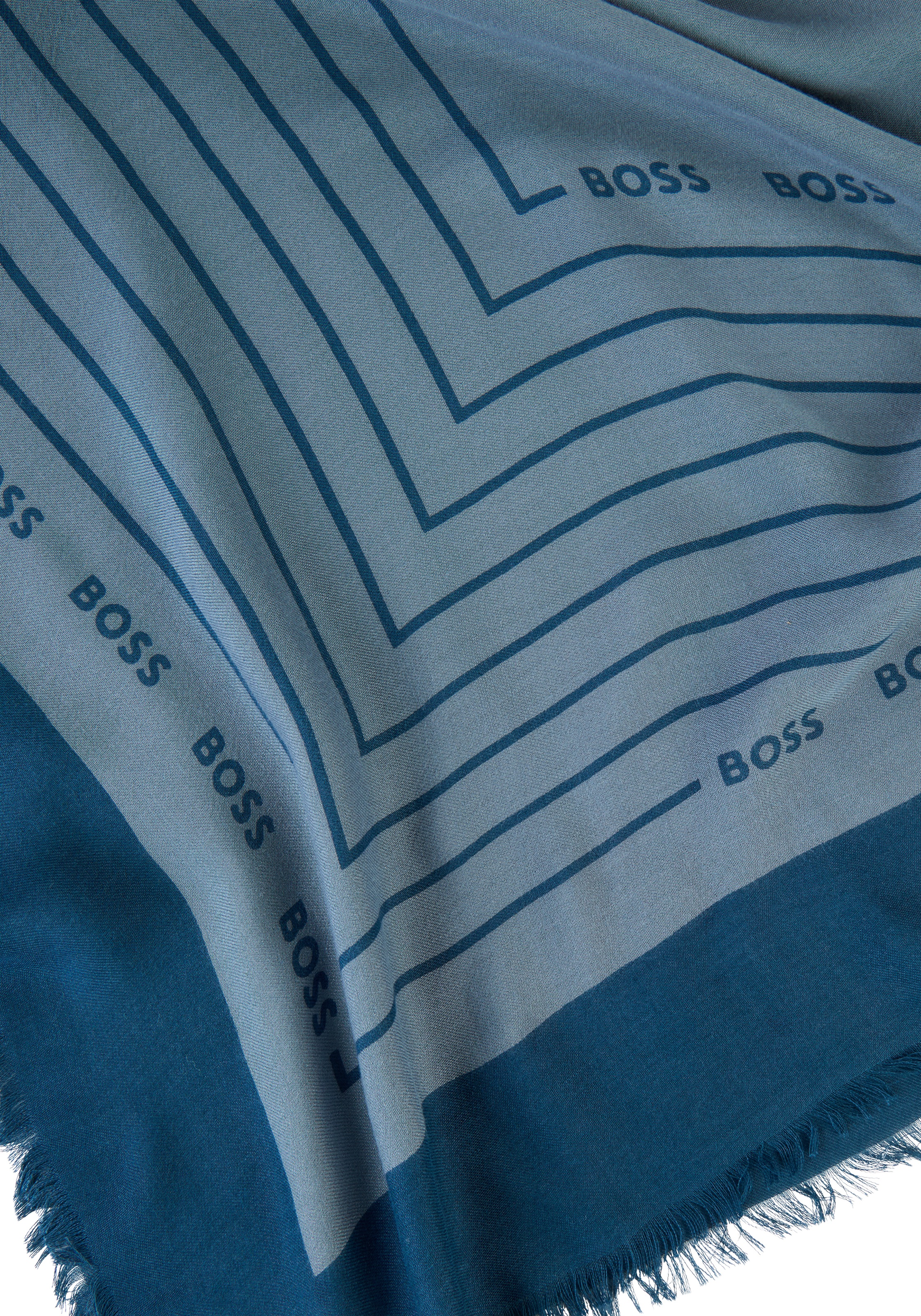 BOSS Schal »Laik 120*120«, mit BOSS-Logoschriftzügen, rundum kleine Fransen