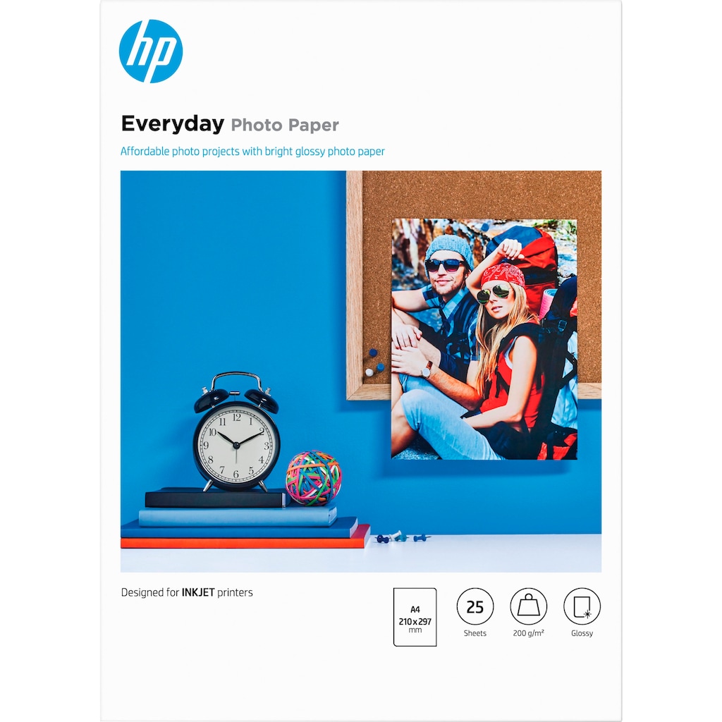 HP Fotopapier »Everyday glänzend - 25 Blatt/A4/210 x 297«, DIN-A4