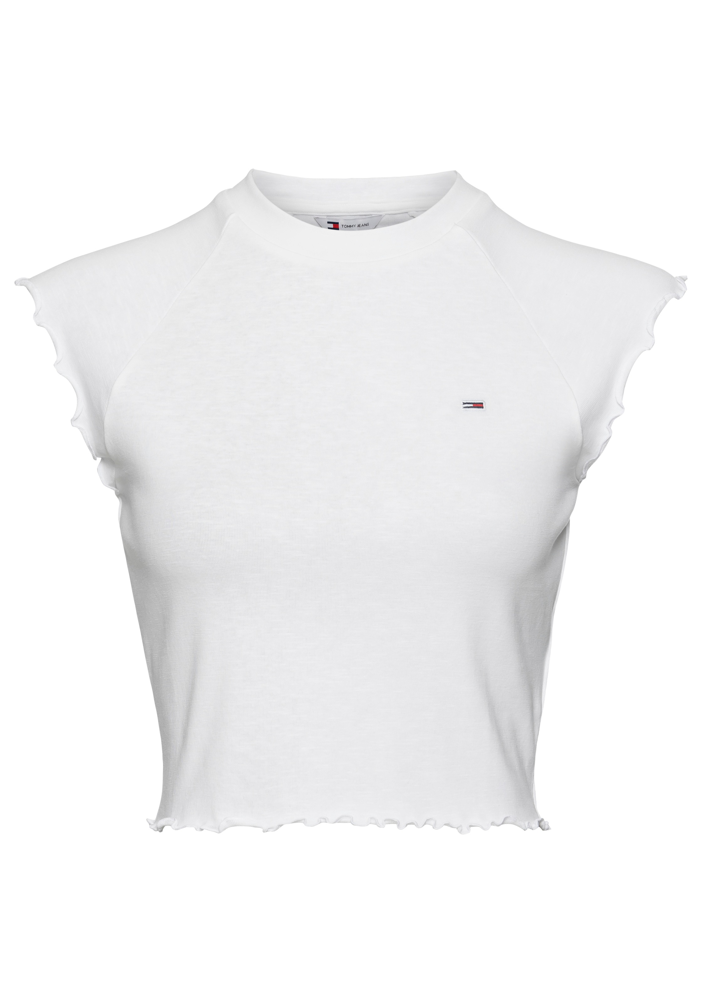 Tommy Jeans T-Shirt »TJW SLIM CRP BABYLOCK RIB TEE«, mit gewelltem Abschlüssen am Ärmel & Saum