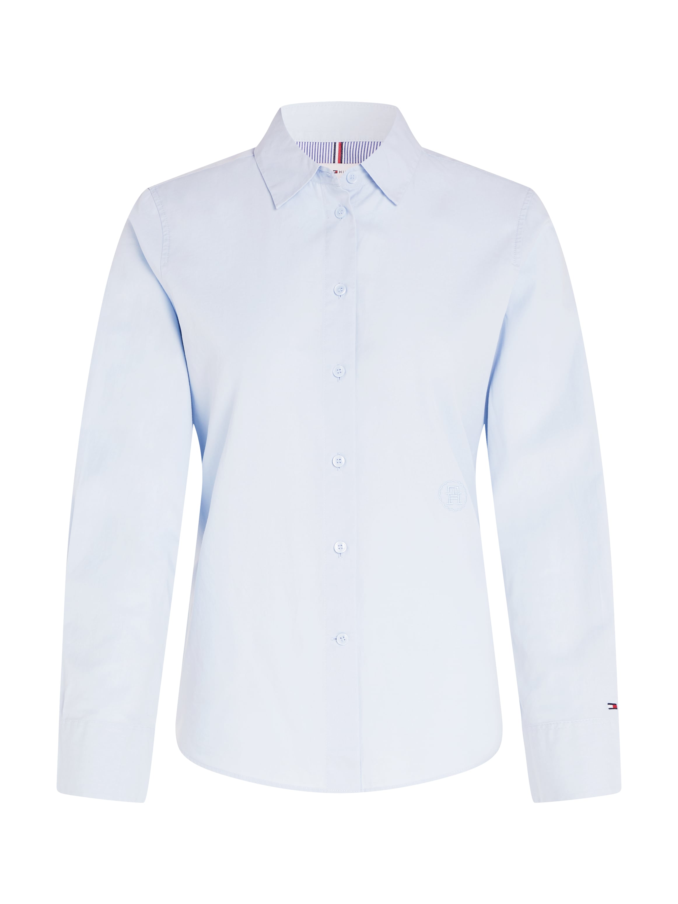 Tommy Hilfiger Hemdbluse »ESS POPLIN REGULAR SHIRT«, mit Popeline, gesticktem Tommy Hilfiger Logo