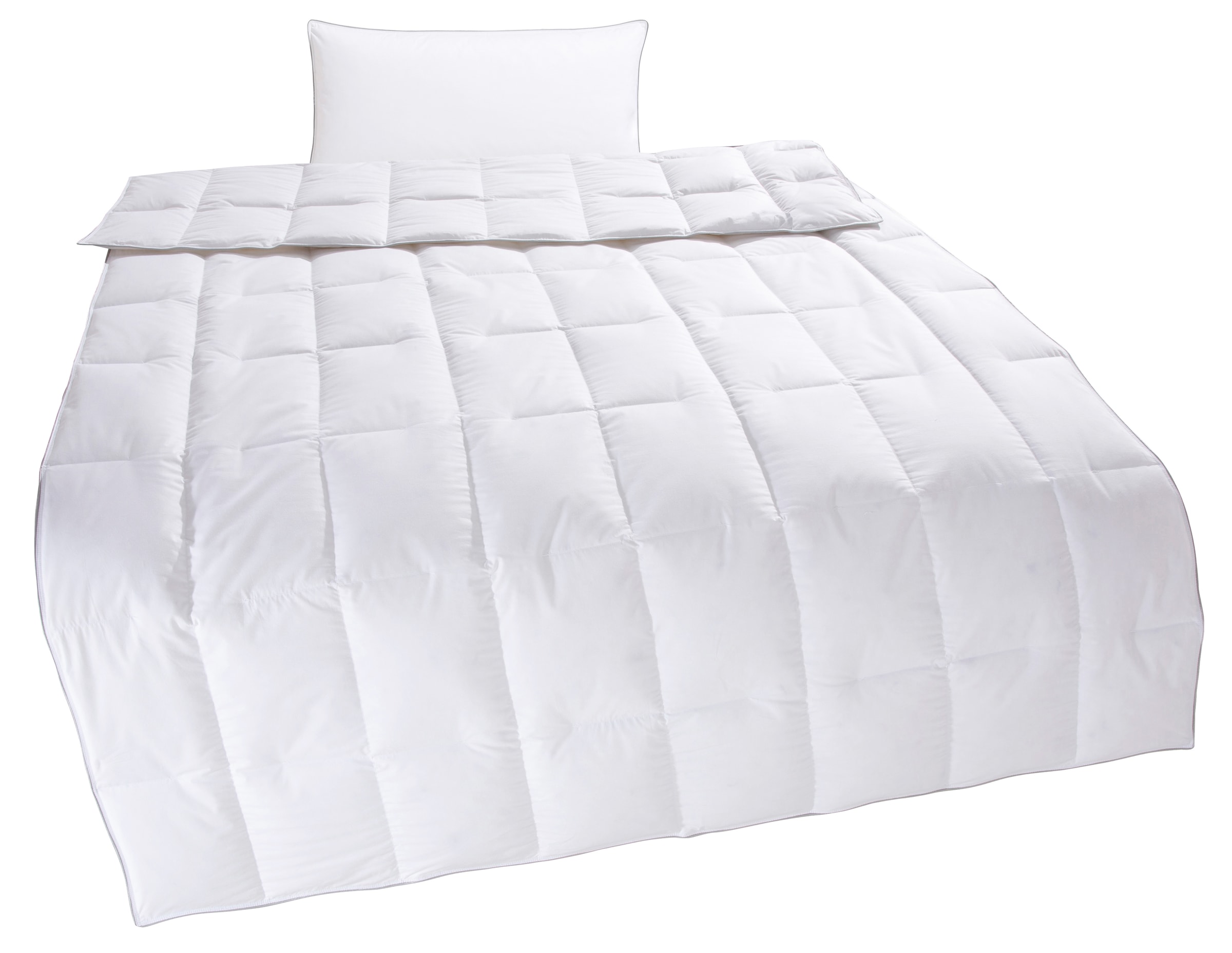 OTTO home Daunenbettdecke + Kopfkissen »Moulle, Bettdecke in 135x200 cm, 155x220 cm, 2-tlg.« Set mit Kissen 40x80 cm, 80x80 cm, Sommer, Winter, Made in Germany