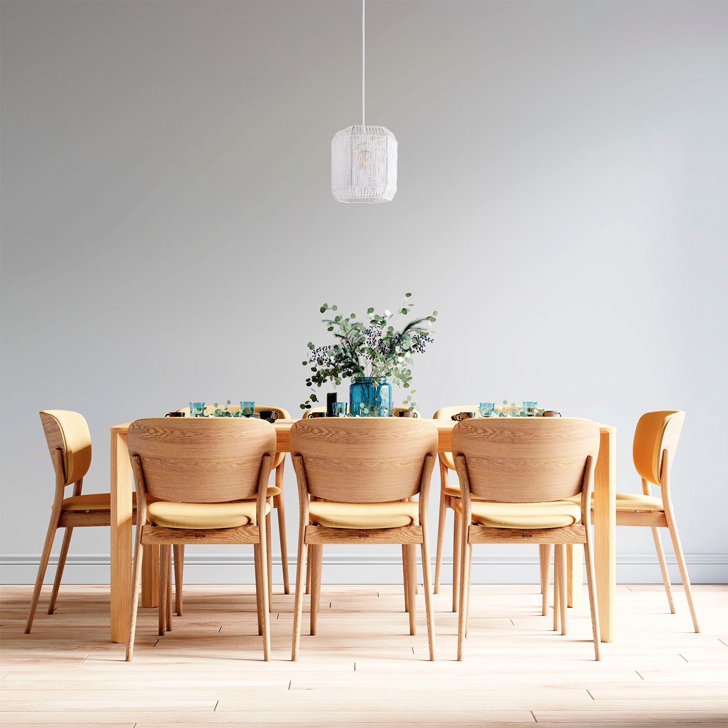 Paco Home Pendelleuchte »Hugo Pepe«, Leuchtmittel E27 | ohne Leuchtmittel, Wohnzimmer Esszimmer Rattan Optik Boho Schirm Papier Sechseckig