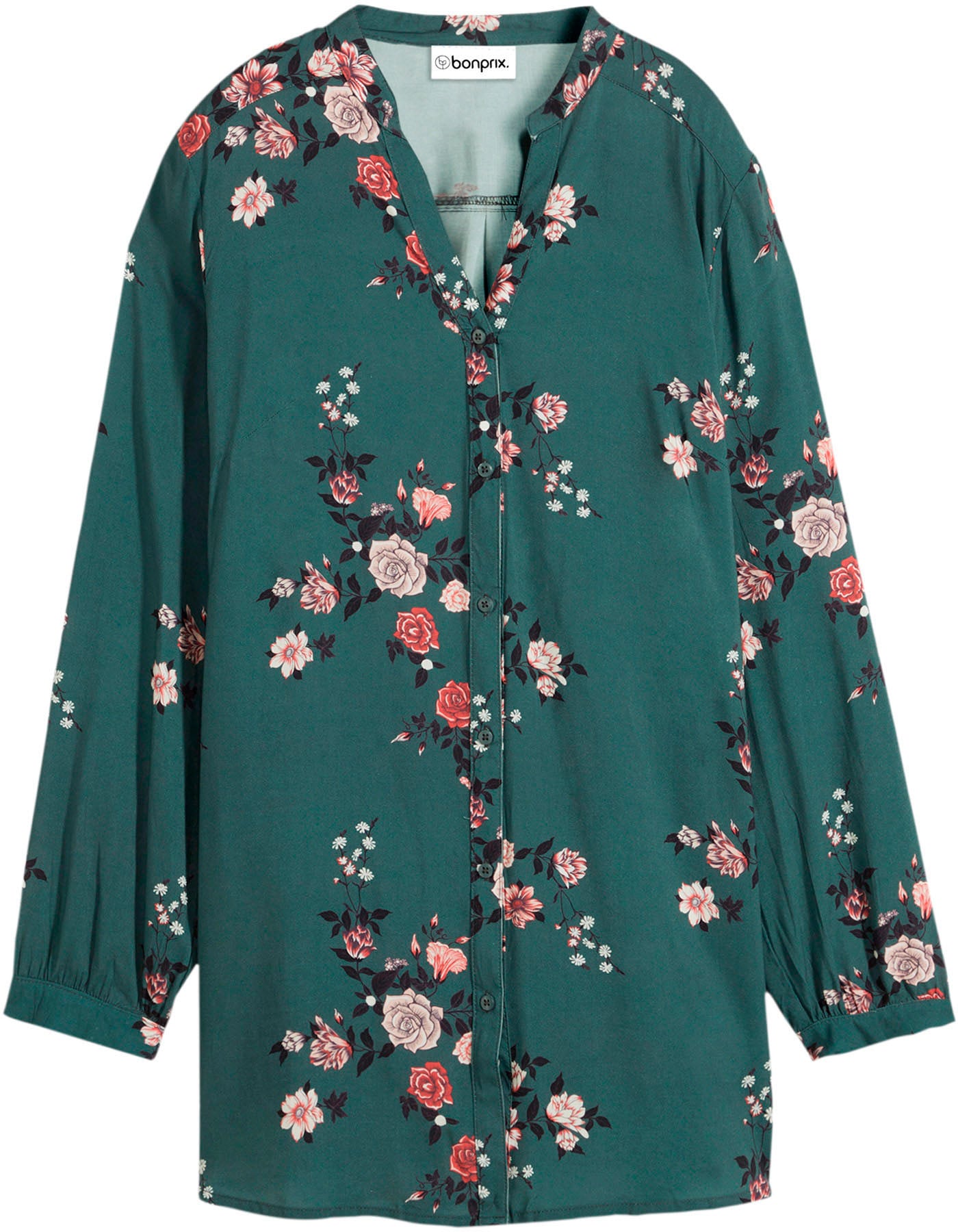 bonprix Longbluse in lockerer Tunika-Passform, aus Viskose, hinten länger geschnitten