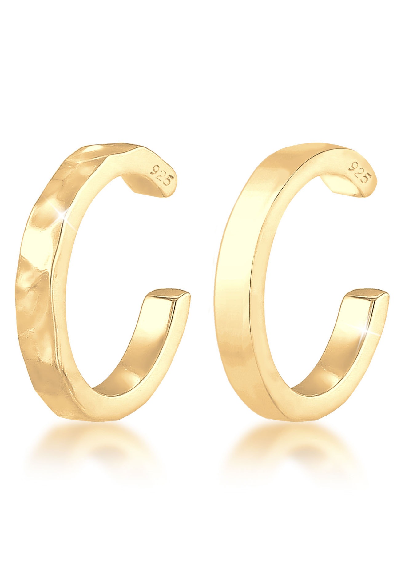 Elli Ohrklemmen-Set »Ohrringe Earcuff Klemme Set Geo-Organic Look, 0303882619, 0304210119, 0307891421«, (Set, 2 tlg.)