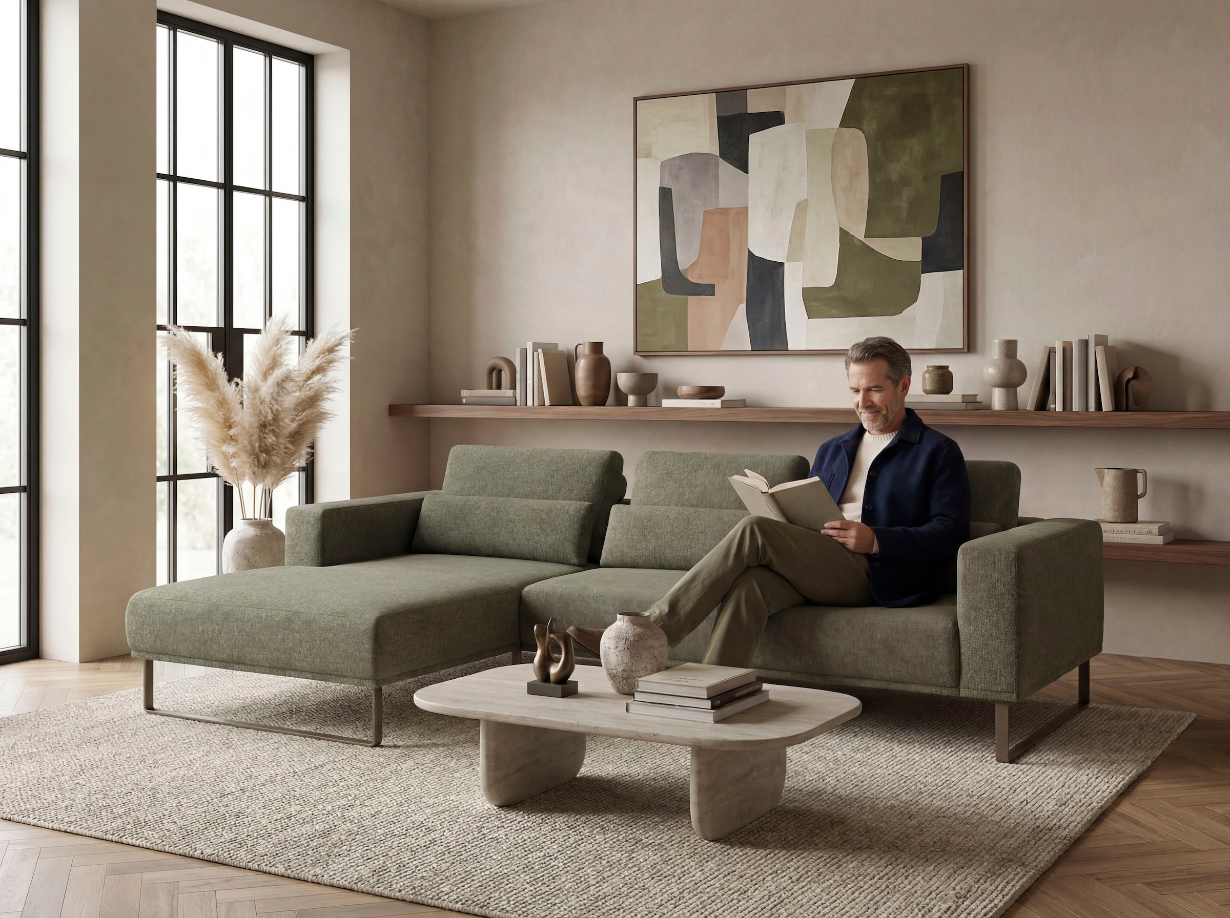 Musterring Ecksofa »JUSTB! PM100, stilvoller Lounge-Komfort von Musterring« Kollektion Bettina Zimmermann, optionaler Sitzvorzug & Fuß-Auswahl