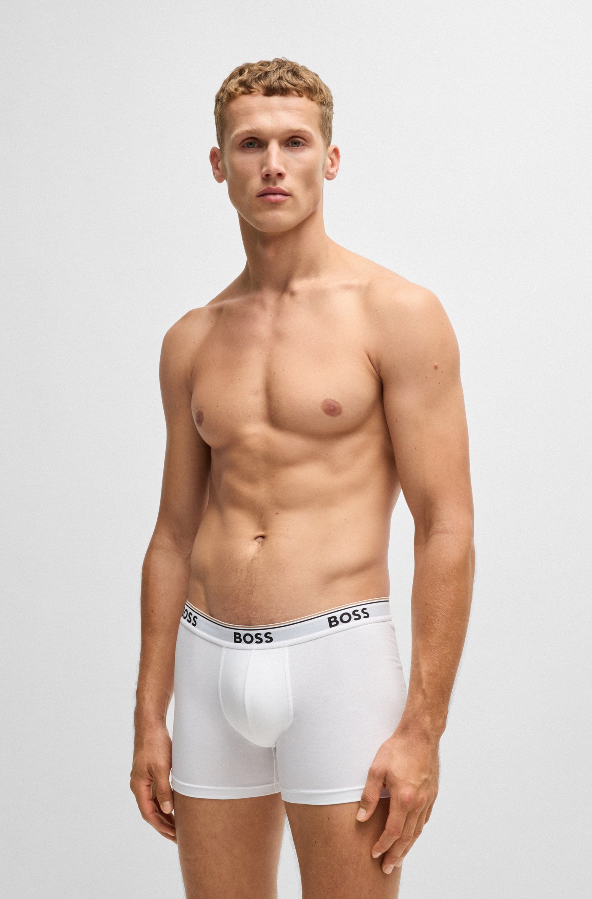 BOSS Langer Boxer »Brief 3 PACK«, mit farblich passendem Webbund